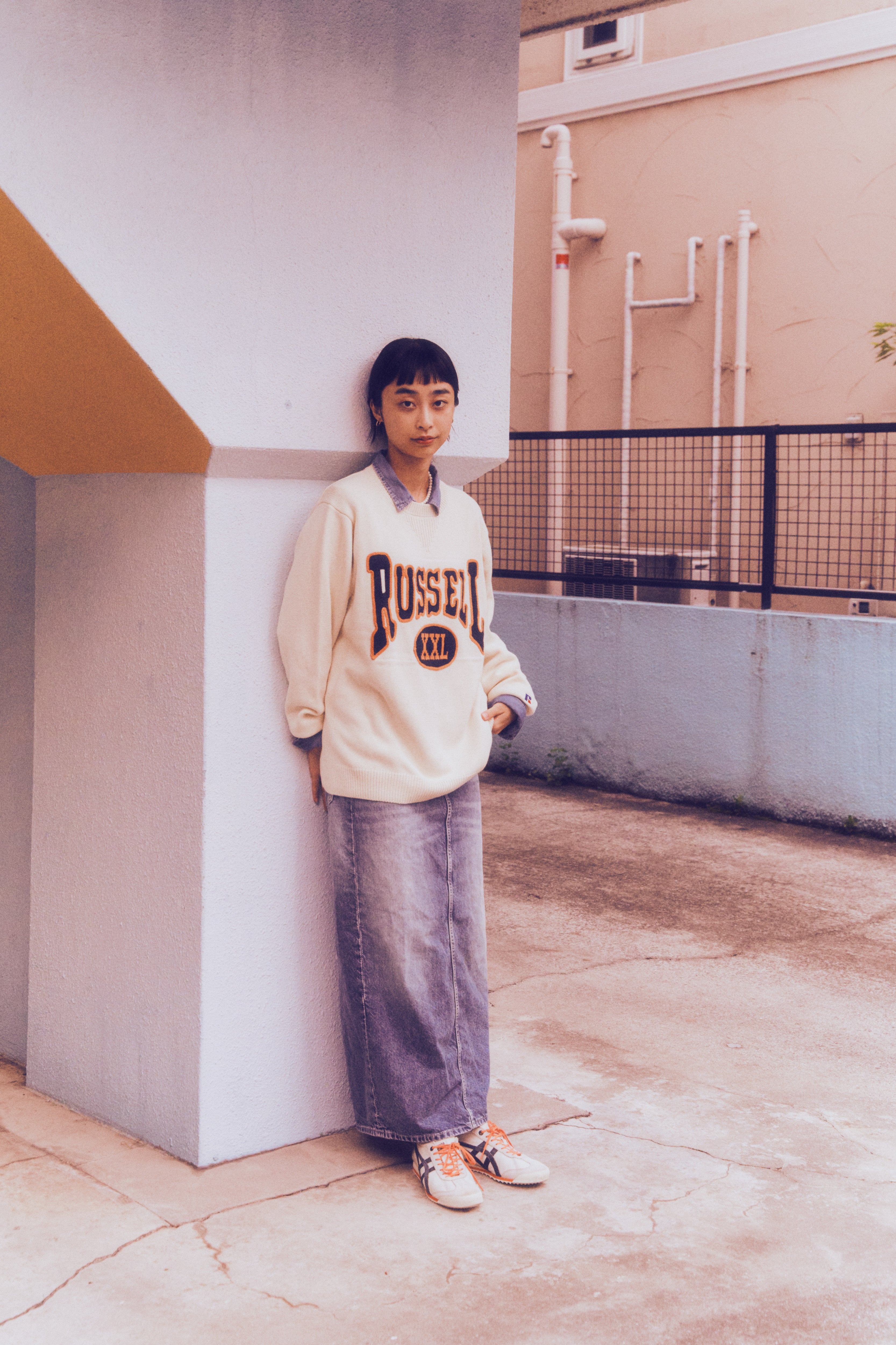 5G Cotton Jersey Knit Logo Sweater(RC-24710) RUSSELL ATHERETIC 