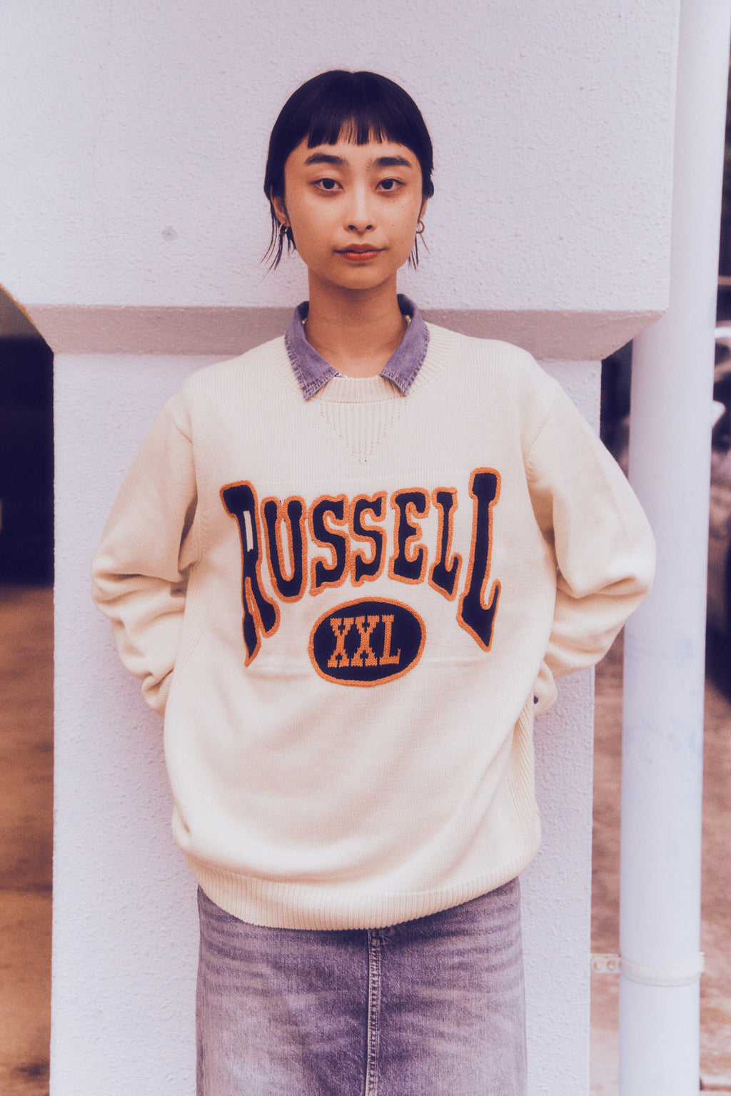 ＜RC-24710＞5G Cotton Jersey Knit Logo Sweater