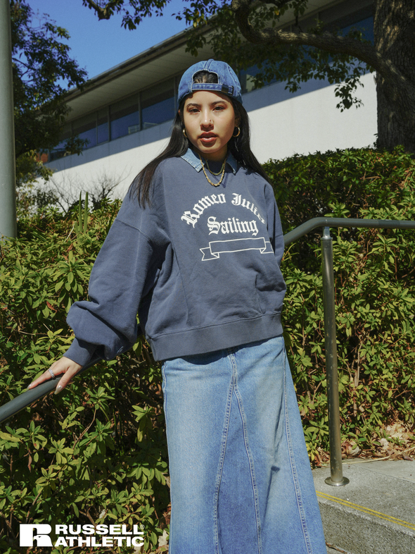 Wmns BOOK STORE Square Silhouette Crew Shirts〈RC-24721〉-RUSSELL ATHLETIC-