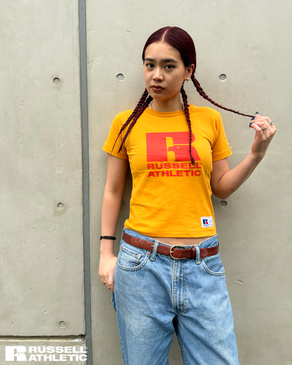 《kids》RUSSELL BIG LOGO FRONT PRINT T ＜RCK-1001PT＞RUSSELL ATHLETIC