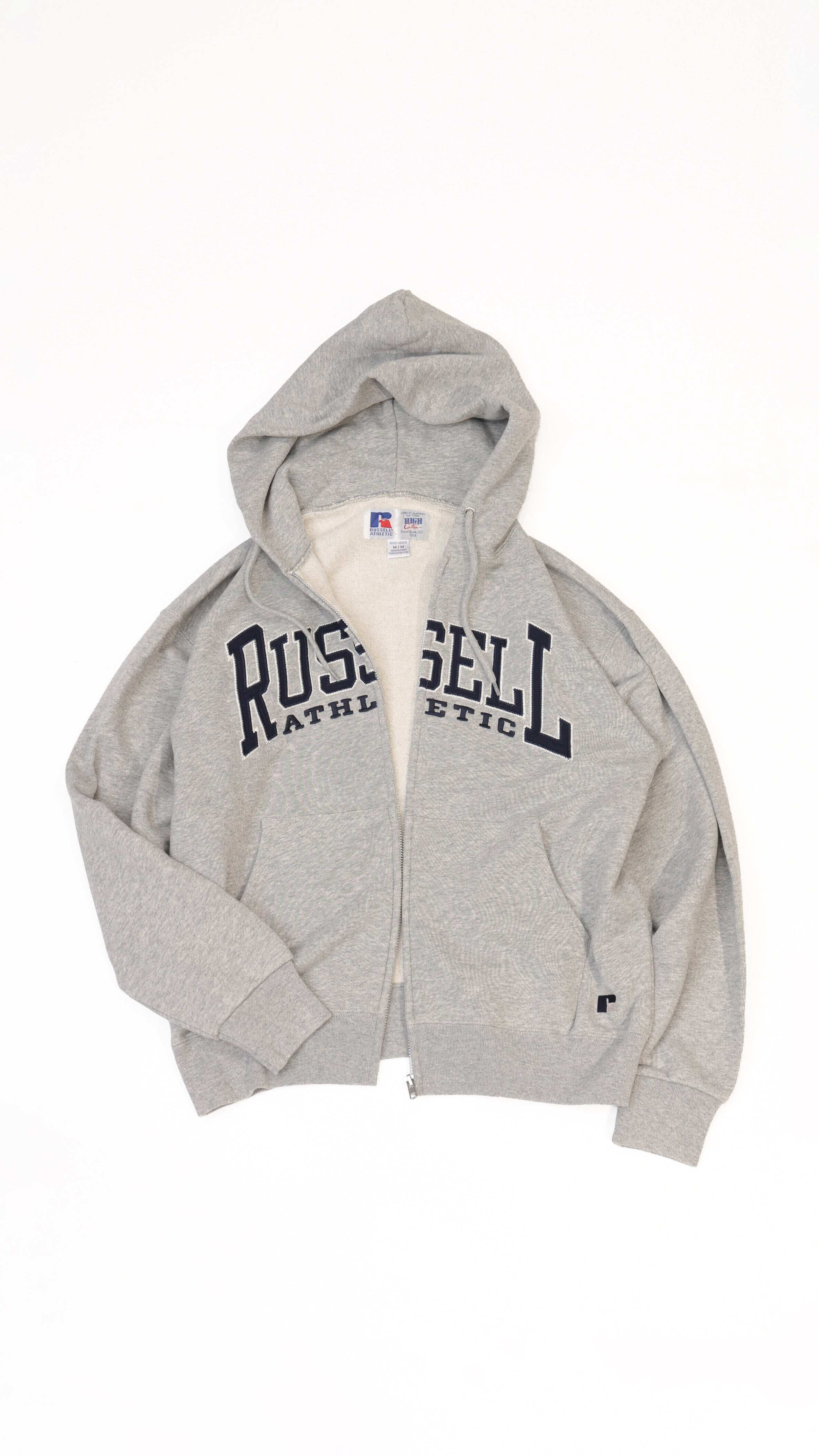 ＜RC-25701＞HIGH COTTON Sweat Letter Patched Zip Hoodie