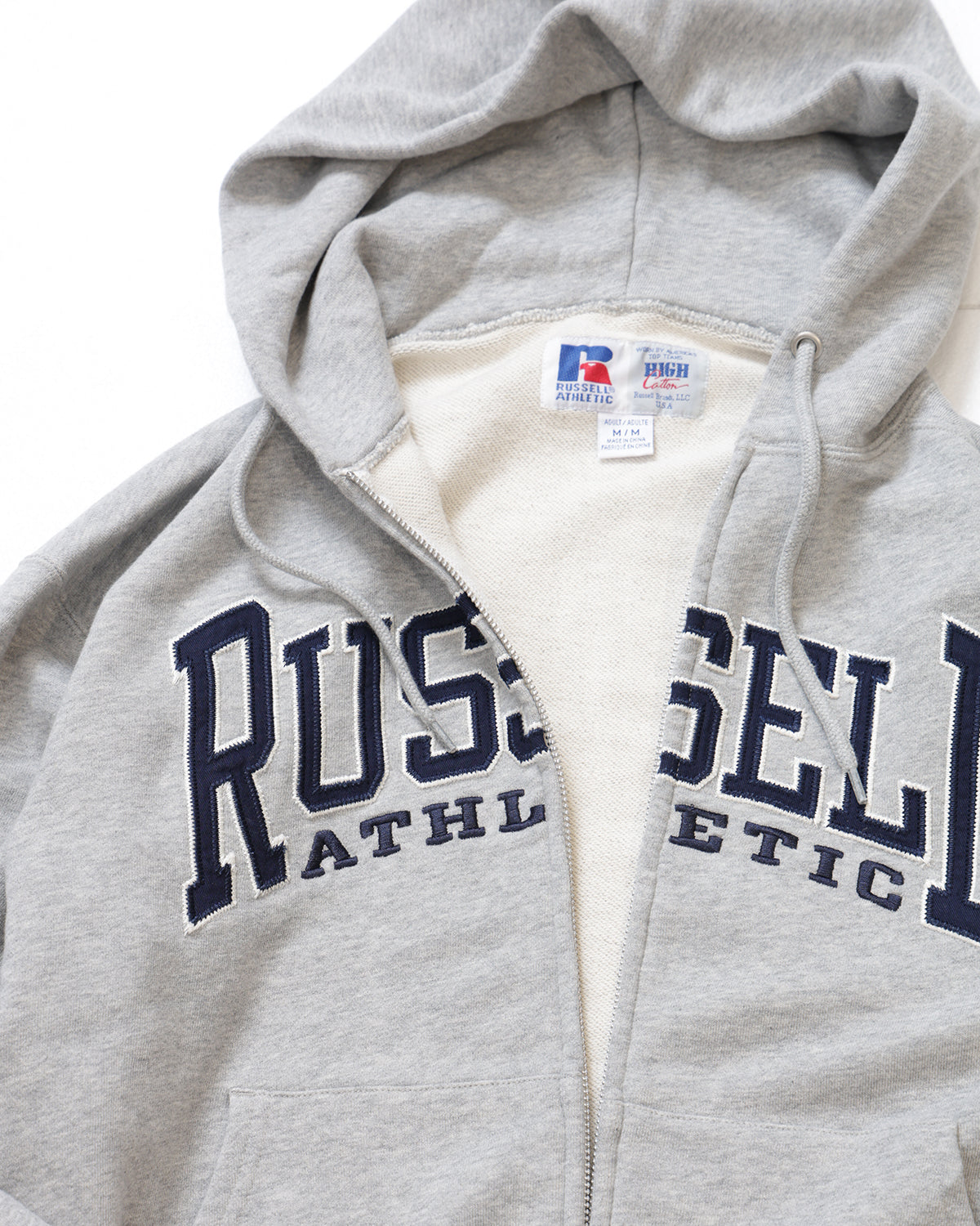 ＜RC-25701＞HIGH COTTON Sweat Letter Patched Zip Hoodie