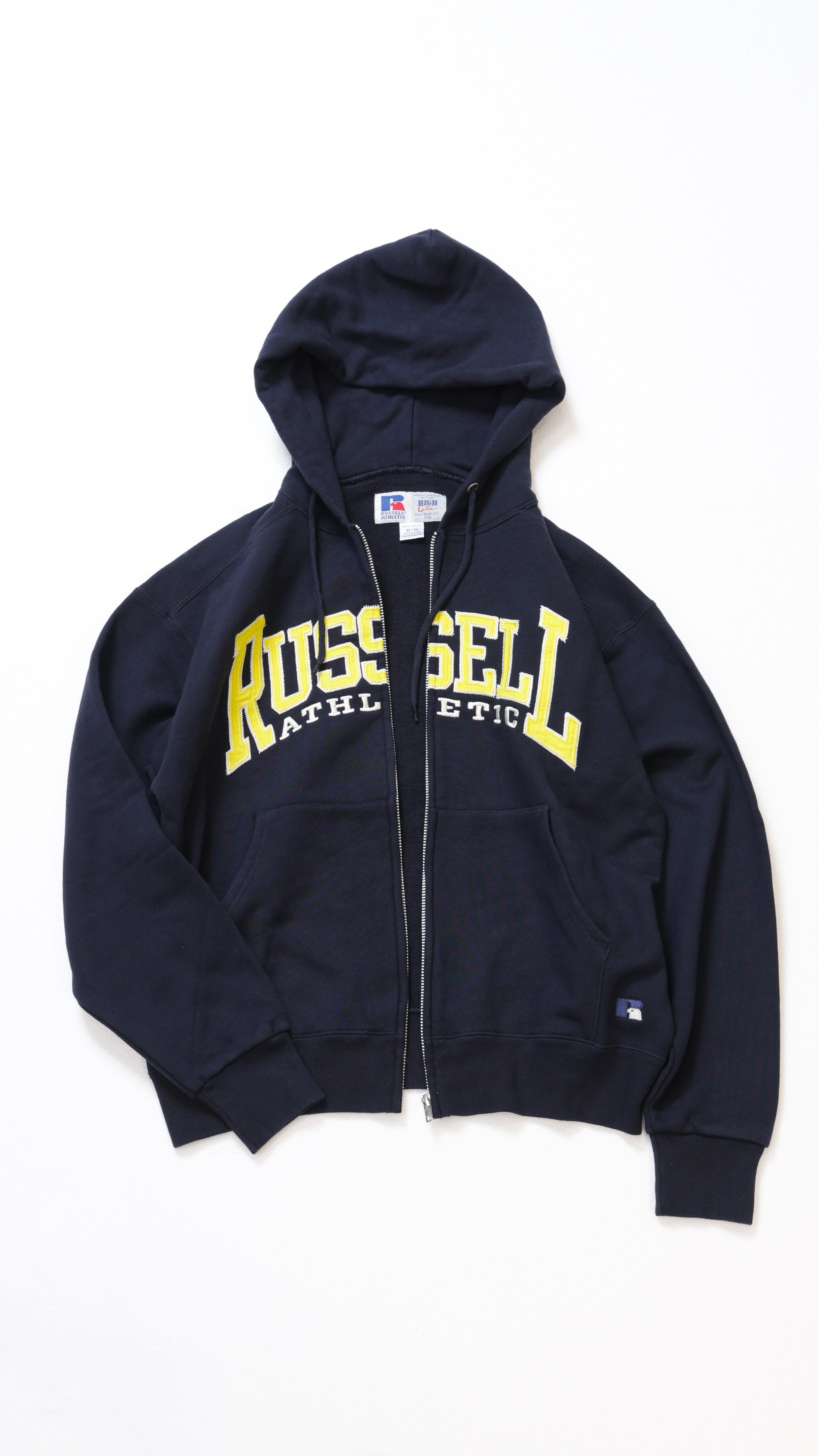 ＜RC-25701＞HIGH COTTON Sweat Letter Patched Zip Hoodie