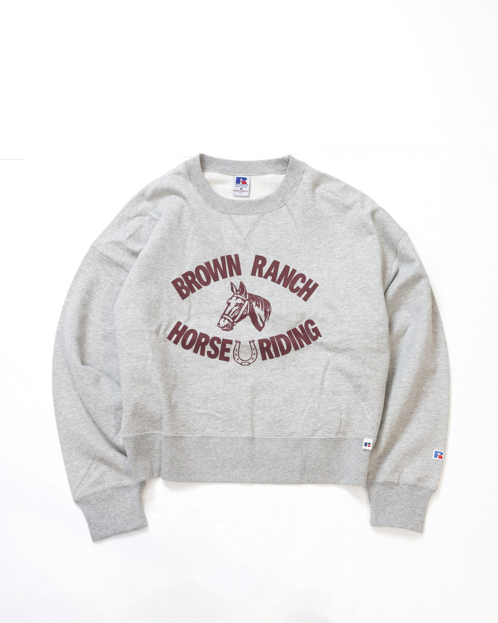 ＜RCW-25717＞Wmns Brushed Fleece Sweat Cropped Shirt