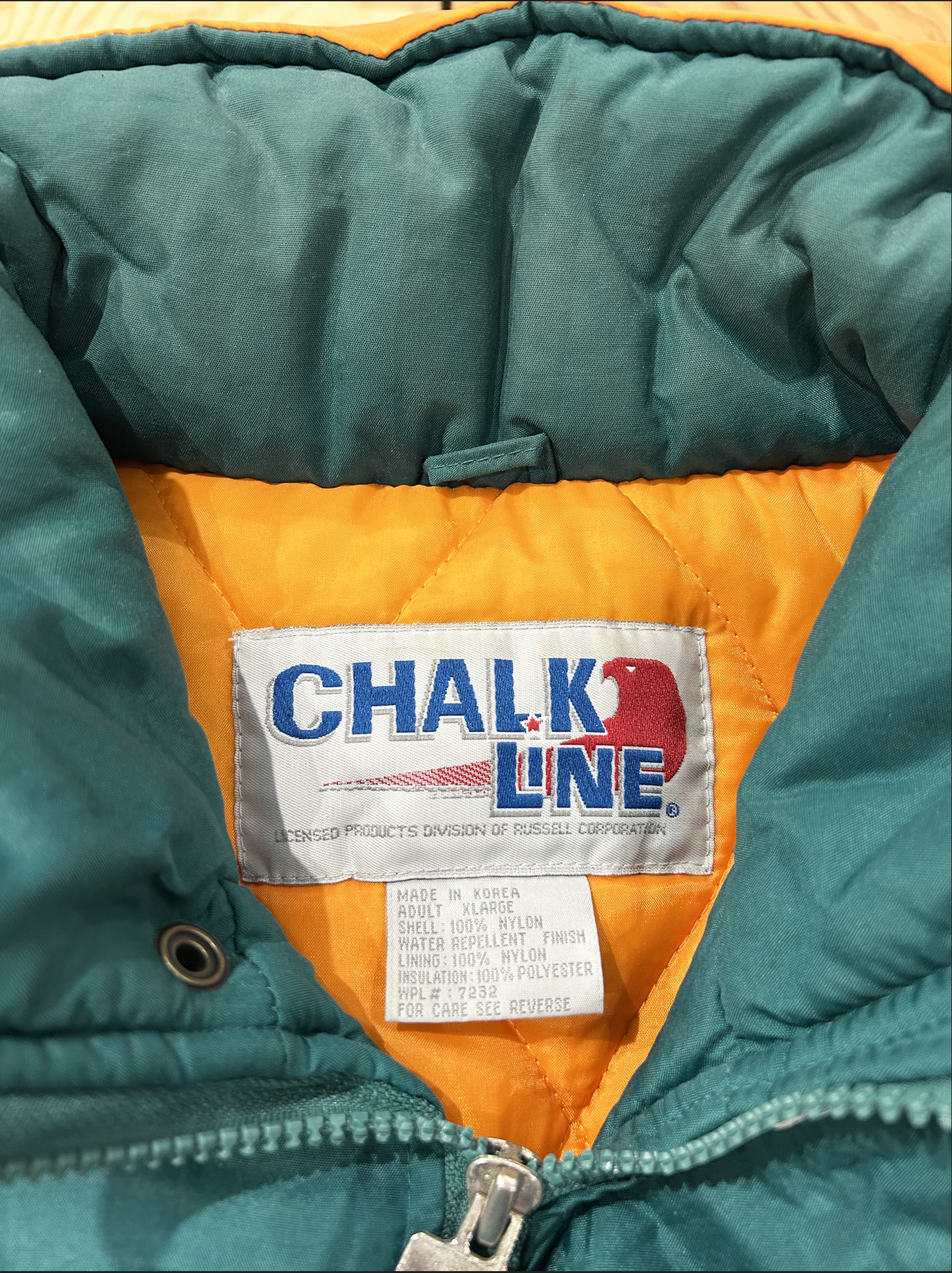 VINTAGE ITEM ＜VTG-12＞RUSSELL ATHLETIC x Chalk Line NFL MIAMI DOLPHINS BIg Nylon Jacket