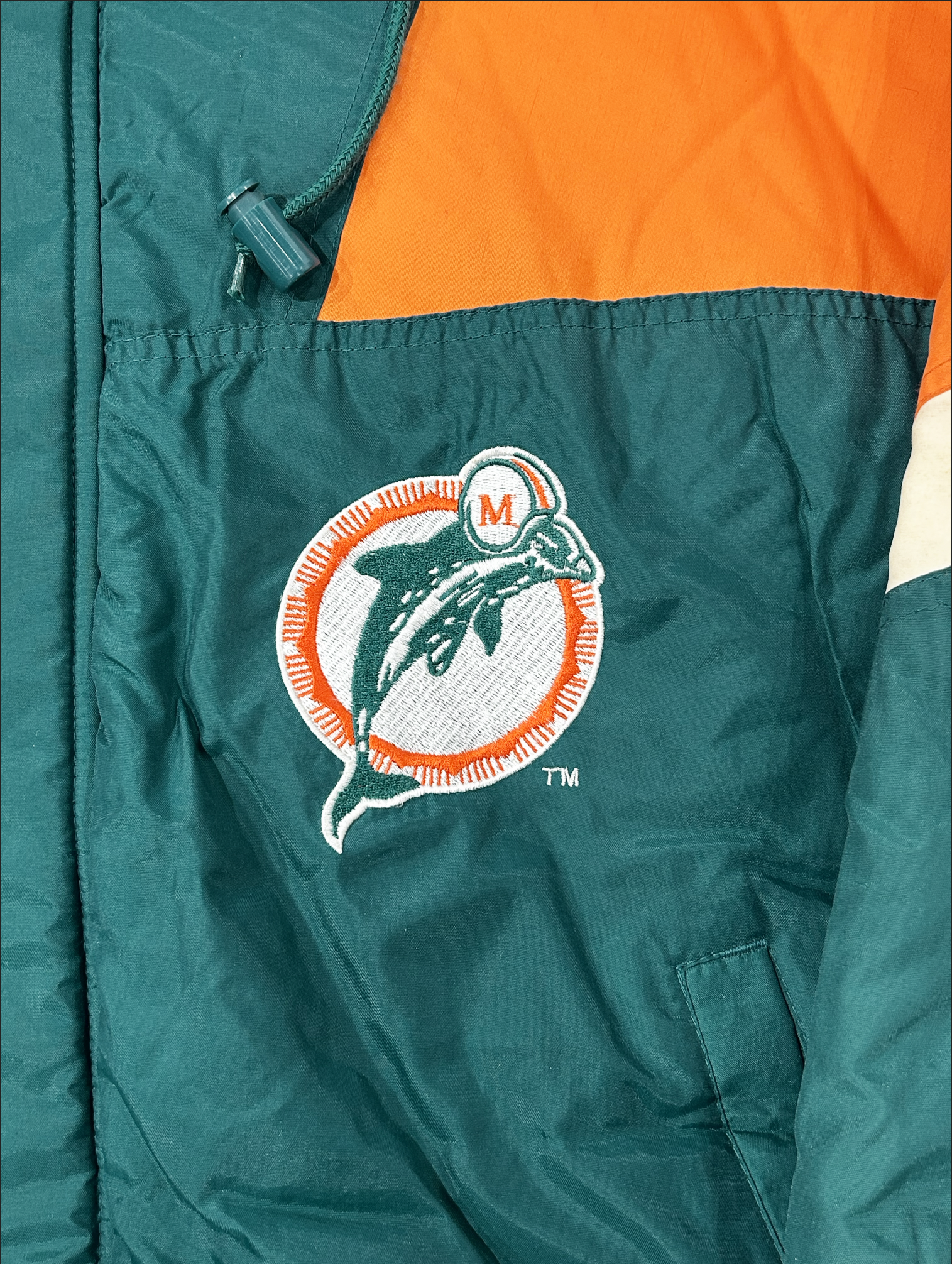 VINTAGE ITEM ＜VTG-12＞RUSSELL ATHLETIC x Chalk Line NFL MIAMI DOLPHINS BIg Nylon Jacket