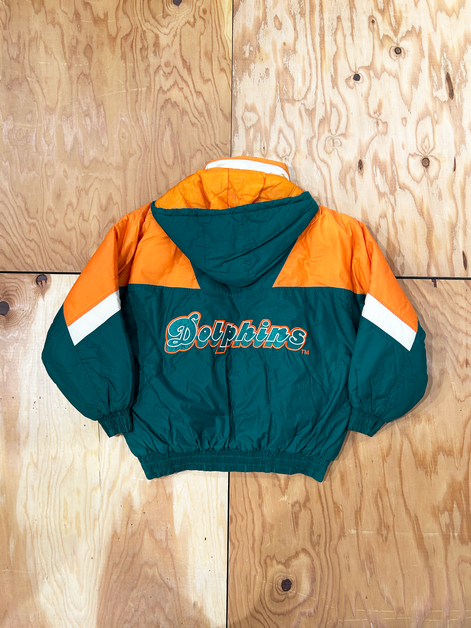 VINTAGE ITEM ＜VTG-12＞RUSSELL ATHLETIC x Chalk Line NFL MIAMI DOLPHINS BIg Nylon Jacket