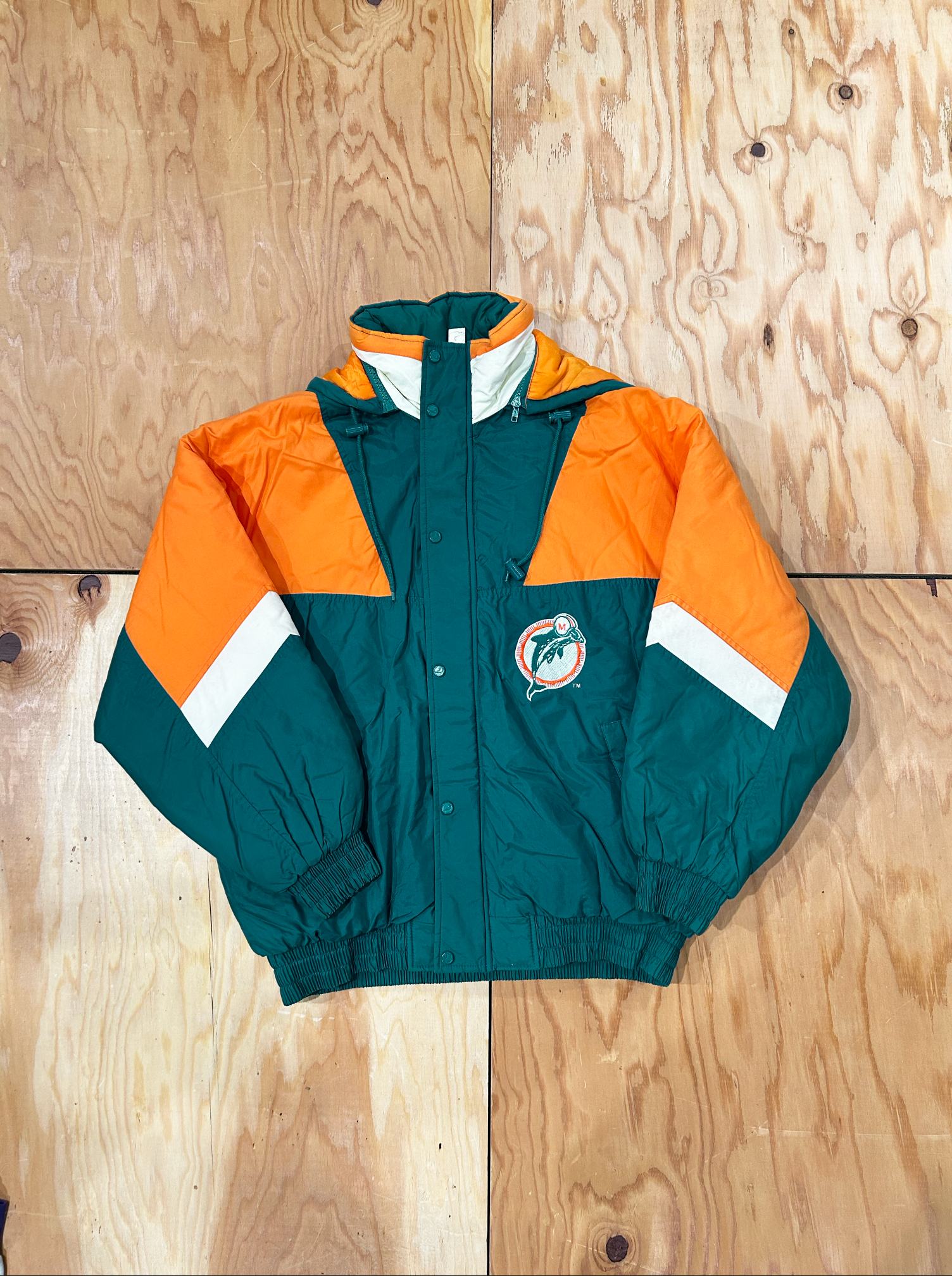 VINTAGE ITEM ＜VTG-12＞RUSSELL ATHLETIC x Chalk Line NFL MIAMI DOLPHINS BIg Nylon Jacket