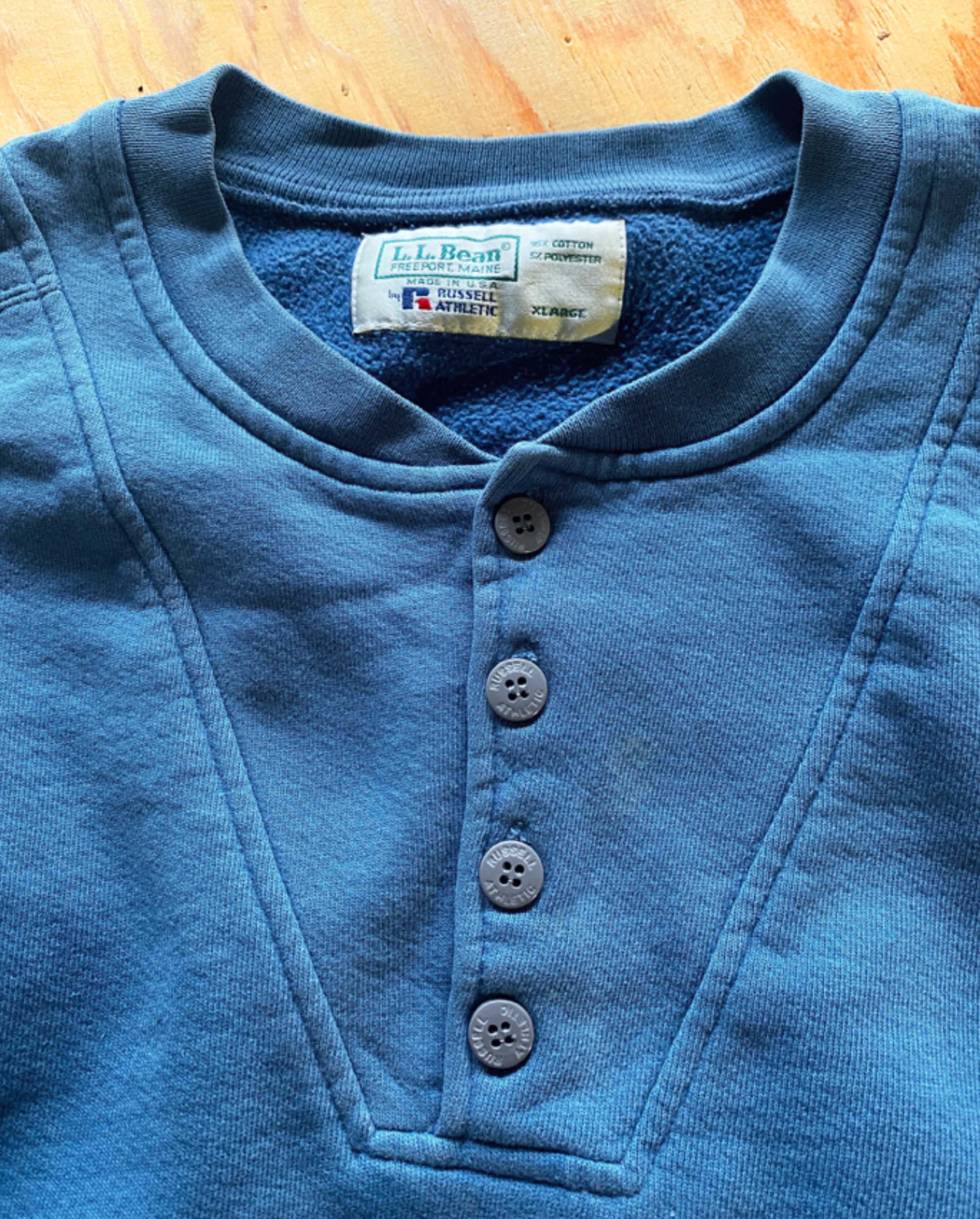 VINTAGE ITEM ＜VTG-21＞RUSSELL ATHLETIC x LL.BEAN  Henley neck Sweat