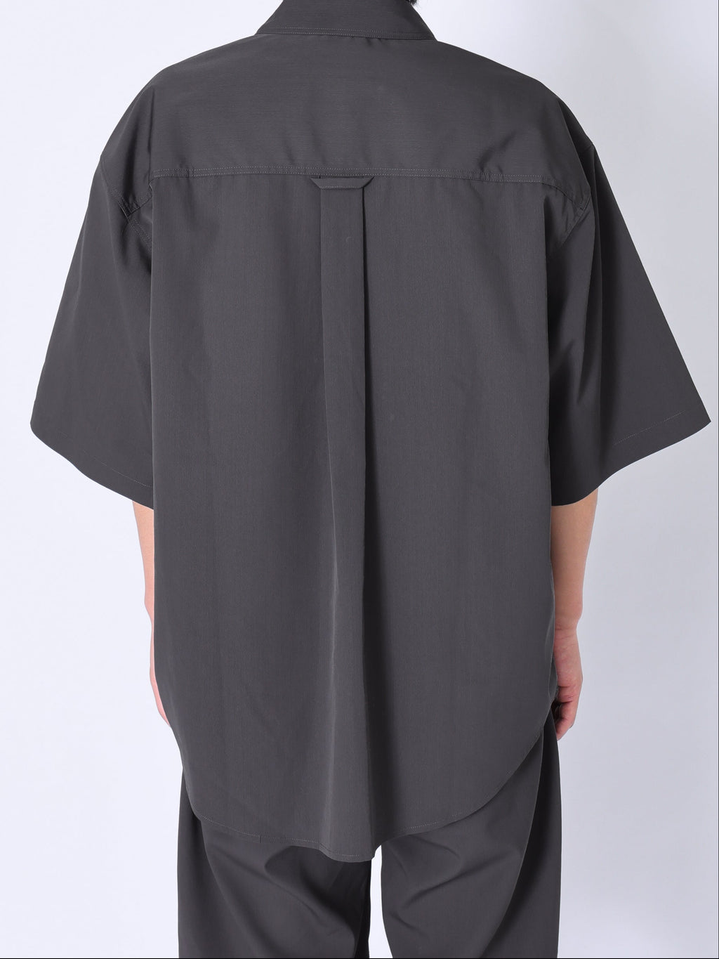 ＜GRJ#26034＞Synthetic Crepe Taffeta Button up S/S Leisure Shirt