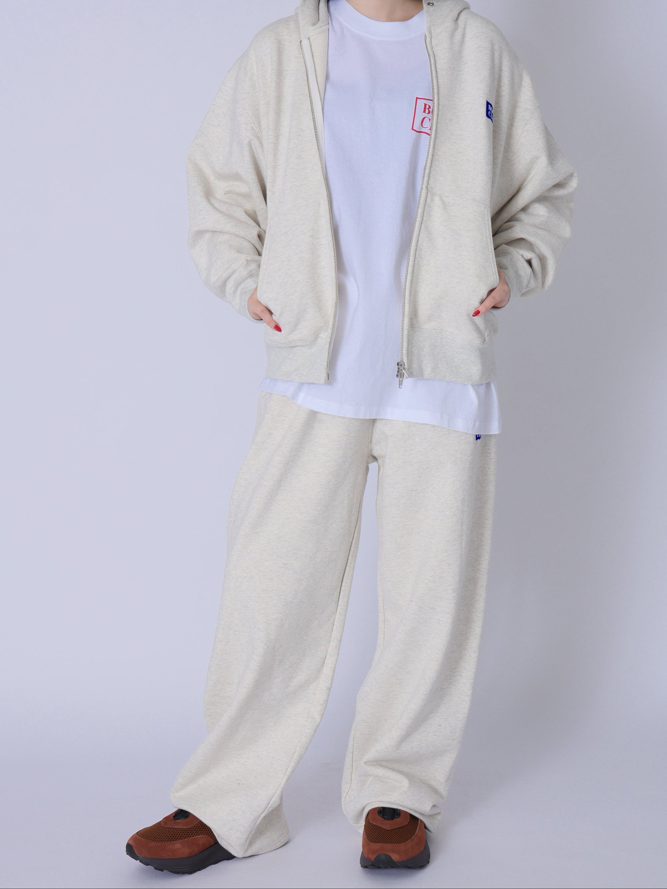 ＜BC#26002＞Heavy Oz Cotton Sweat Zip up Hoodie -BOOK CLUB Logo Emb-