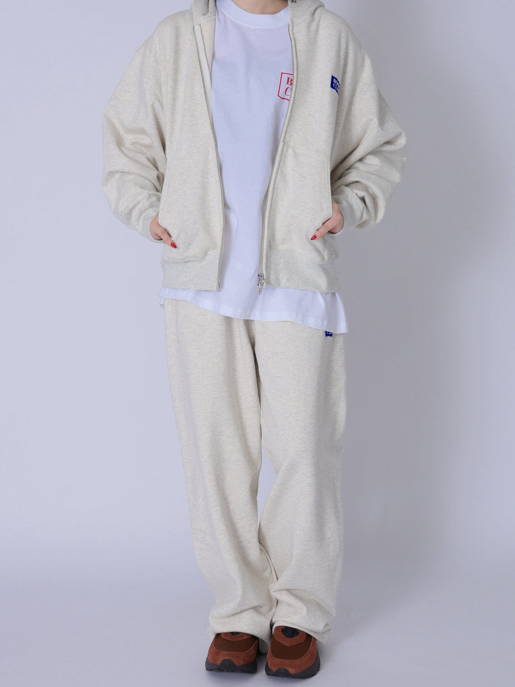 ＜BC#26002＞Heavy Oz Cotton Sweat Zip up Hoodie -BOOK CLUB Logo Emb-