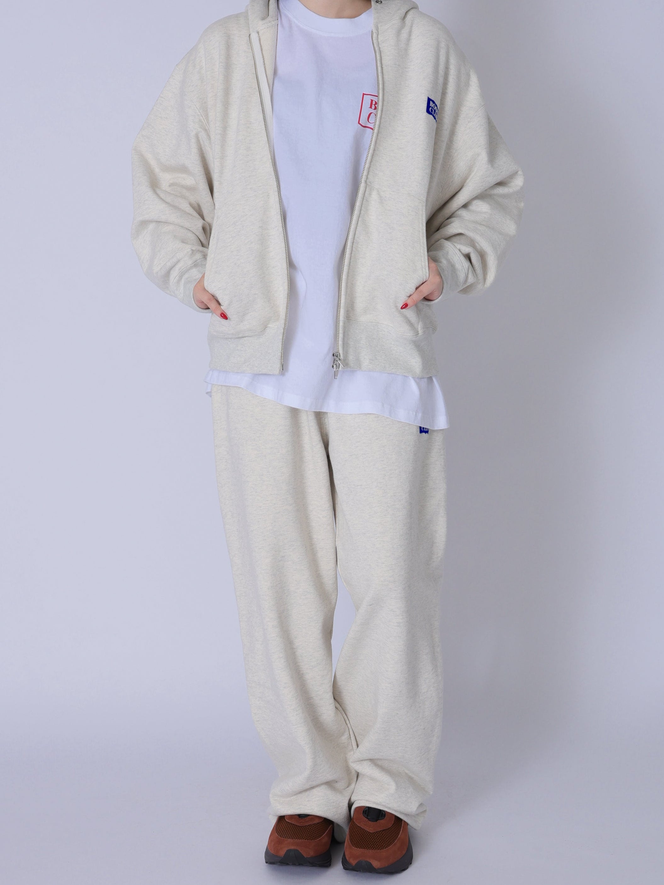 ＜BC#26002＞Heavy Oz Cotton Sweat Zip up Hoodie -BOOK CLUB Logo Emb-