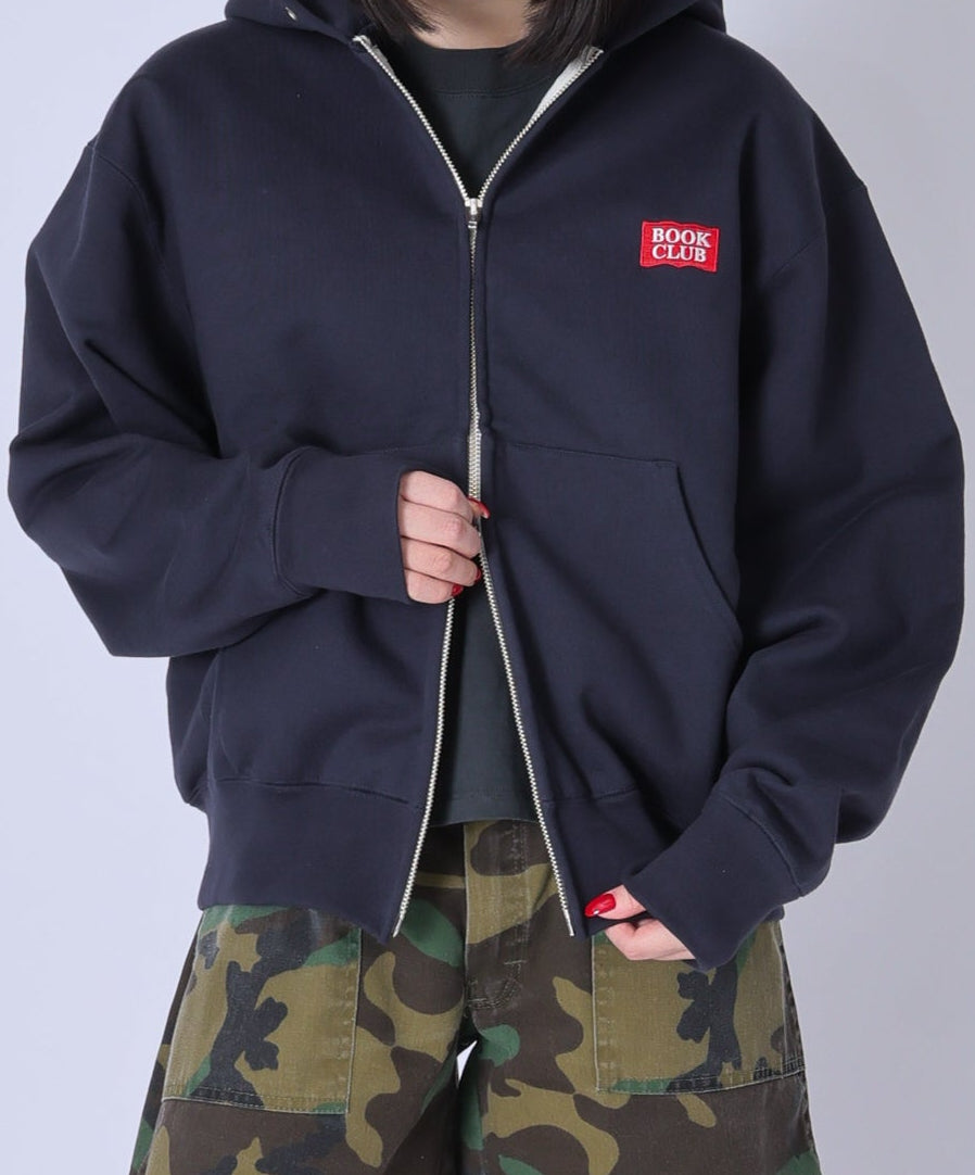 ＜BC#26002＞Heavy Oz Cotton Sweat Zip up Hoodie -BOOK CLUB Logo Emb-