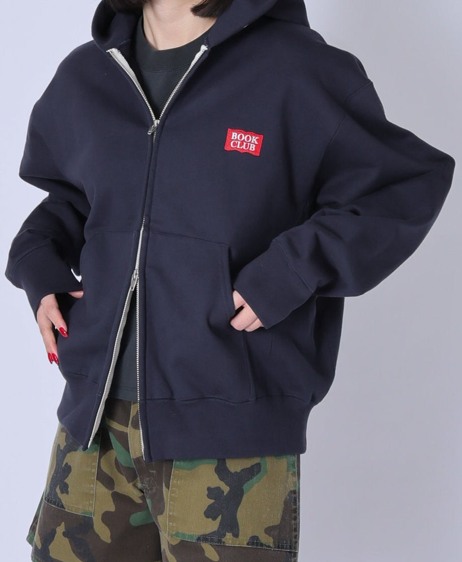 ＜BC#26002＞Heavy Oz Cotton Sweat Zip up Hoodie -BOOK CLUB Logo Emb-