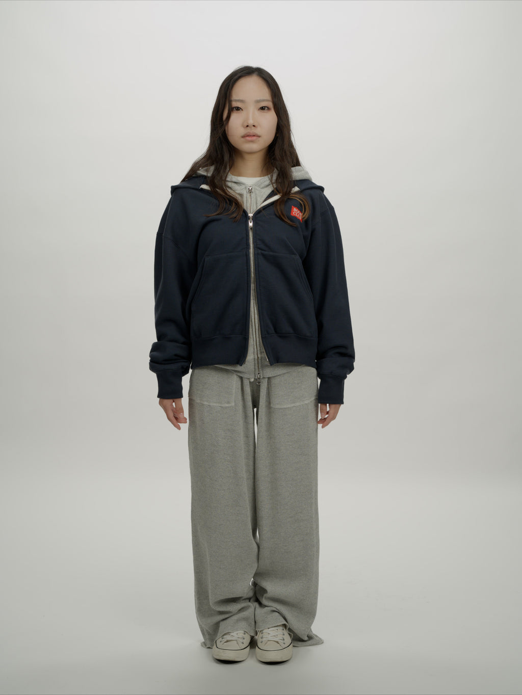 ＜BC#26002＞Heavy Oz Cotton Sweat Zip up Hoodie -BOOK CLUB Logo Emb-