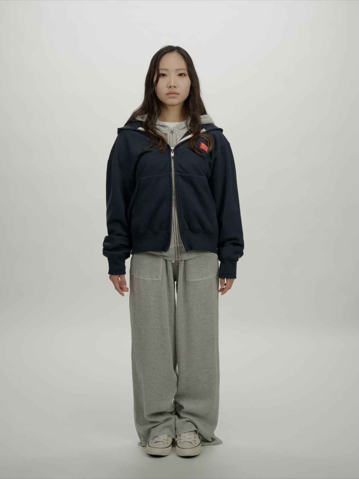 ＜BC#26002＞Heavy Oz Cotton Sweat Zip up Hoodie -BOOK CLUB Logo Emb-