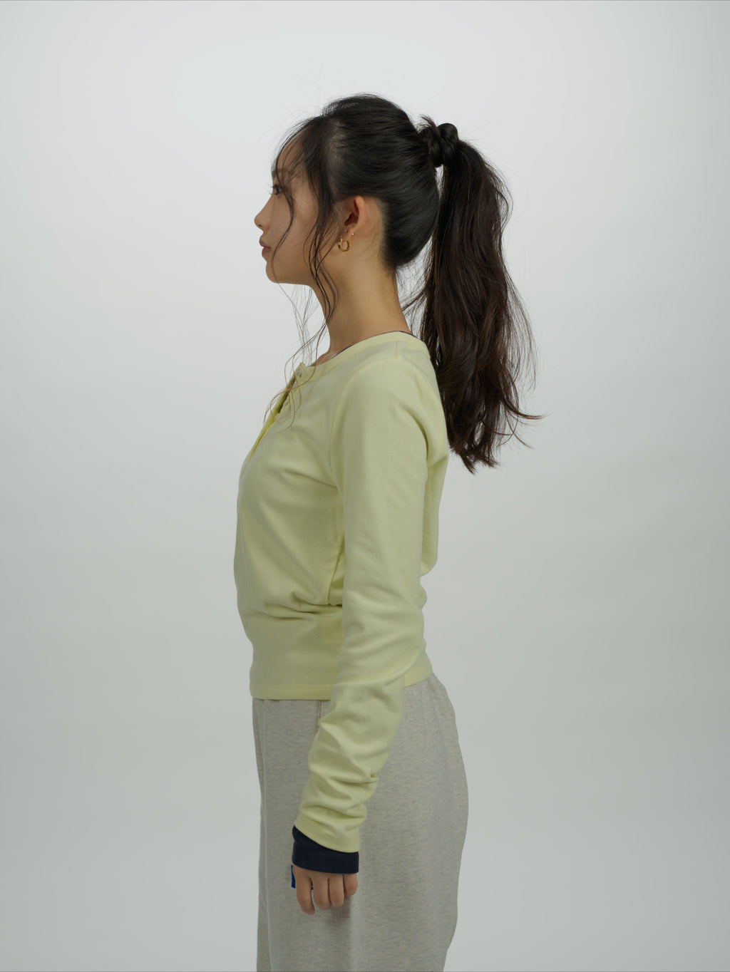 ＜BCW#26053＞Baby Rib L/S Henley Neck Shirt