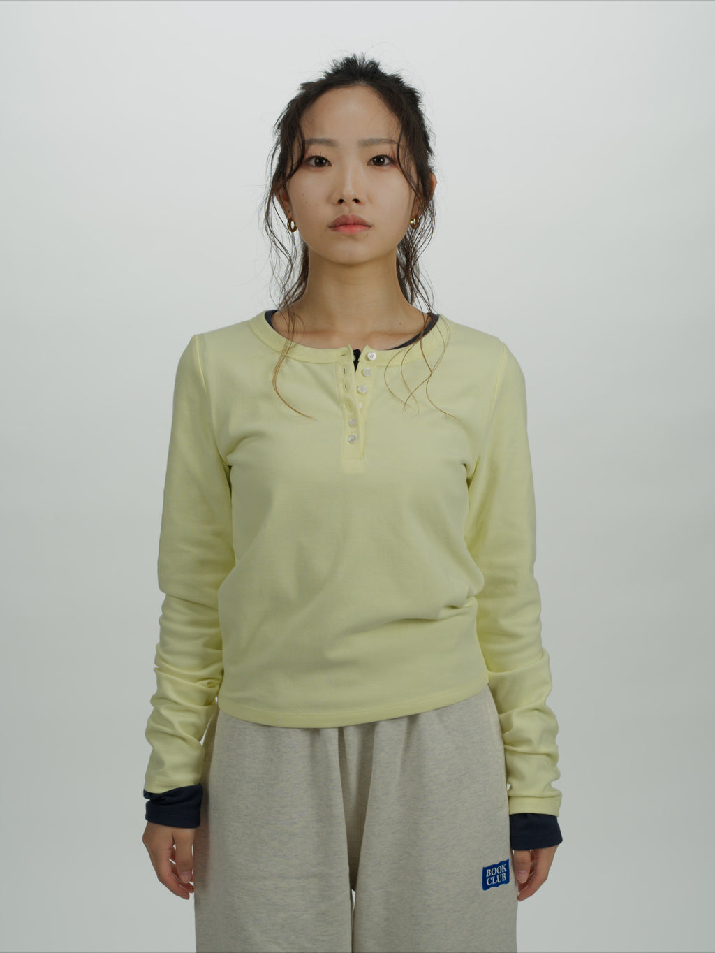＜BCW#26053＞Baby Rib L/S Henley Neck Shirt