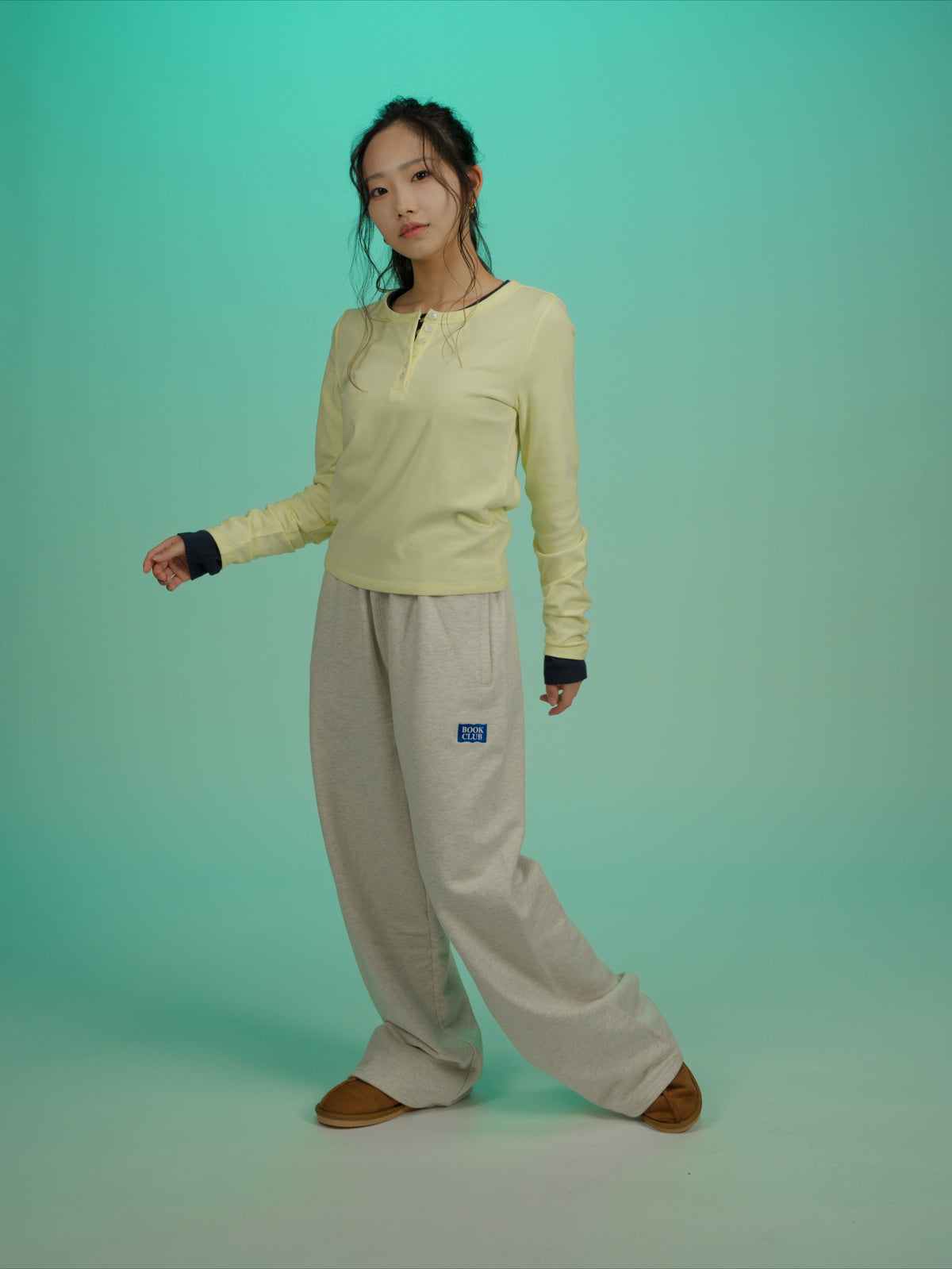 ＜BCW#26053＞Baby Rib L/S Henley Neck Shirt