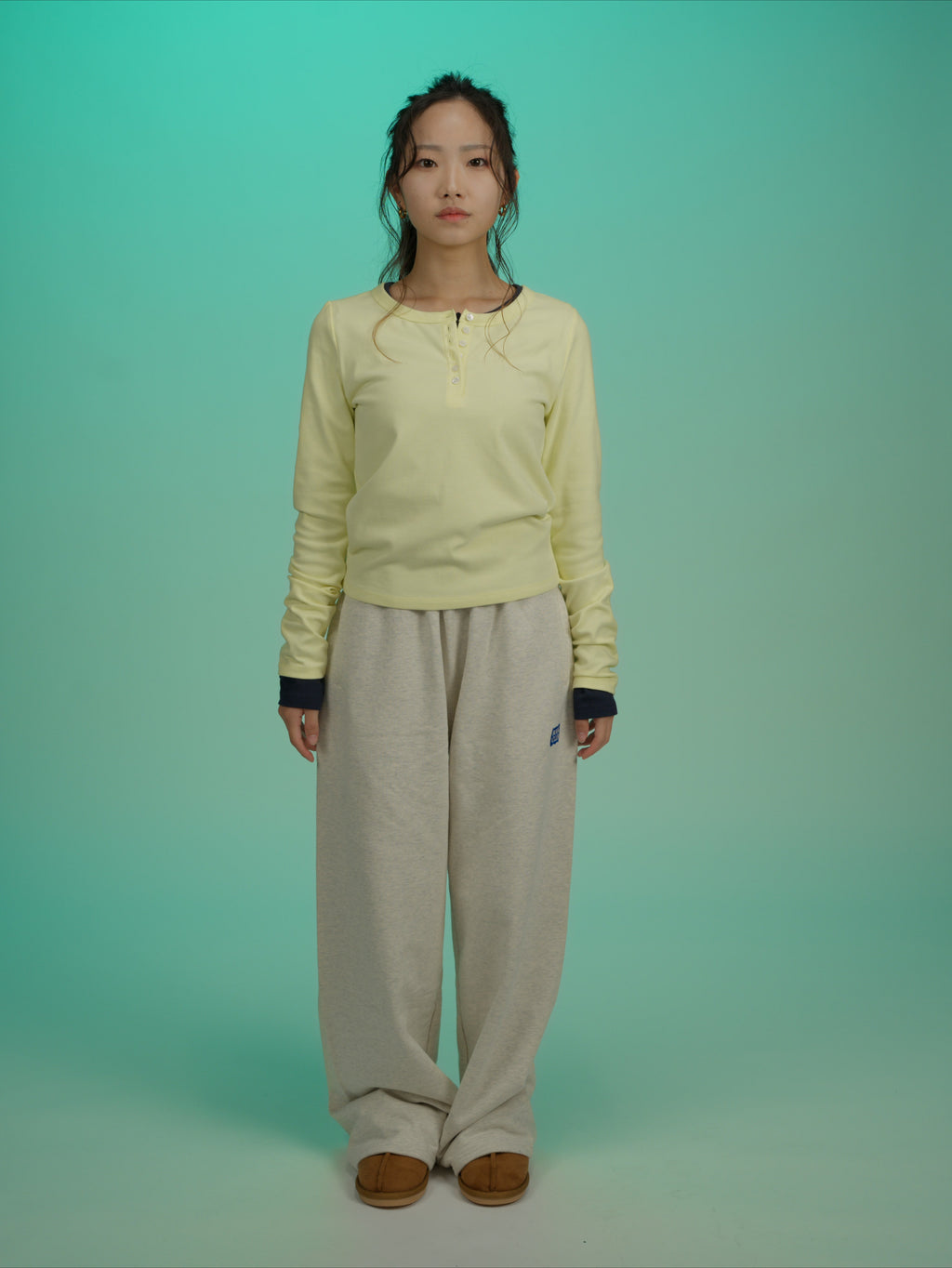 ＜BCW#26053＞Baby Rib L/S Henley Neck Shirt