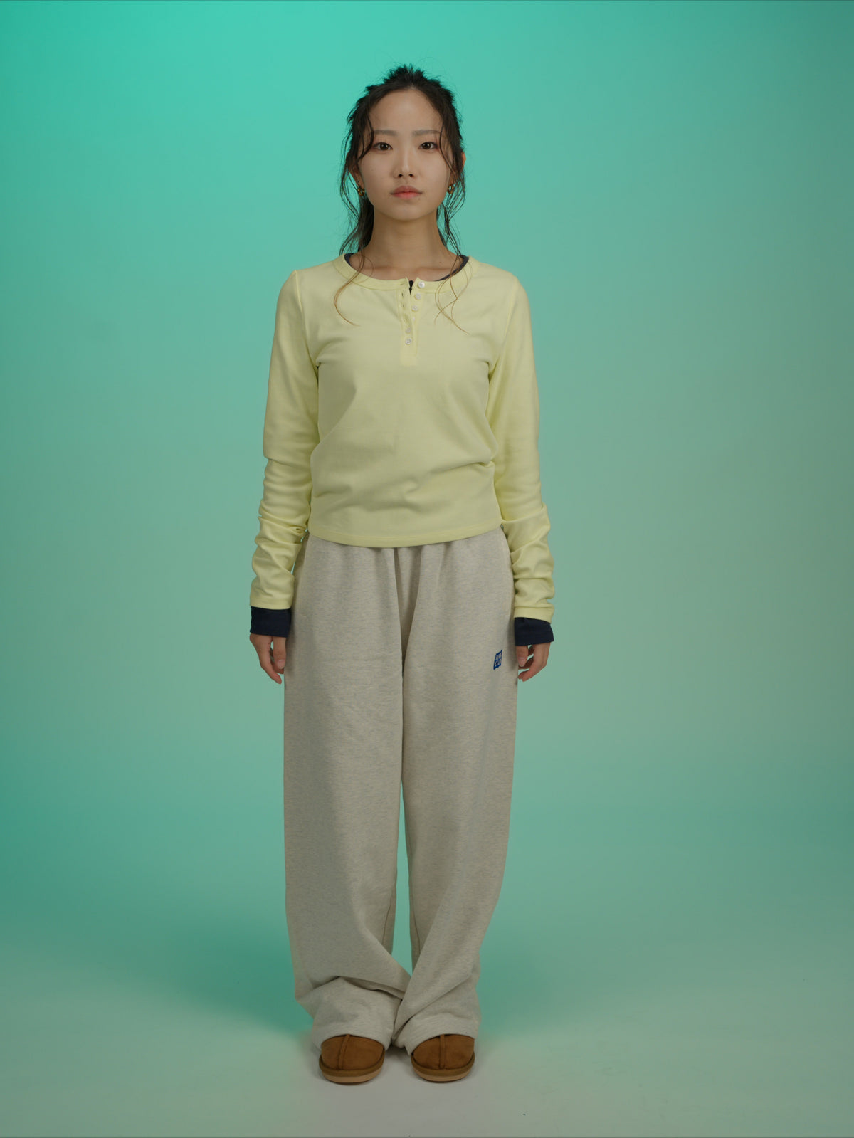 ＜BCW#26053＞Baby Rib L/S Henley Neck Shirt