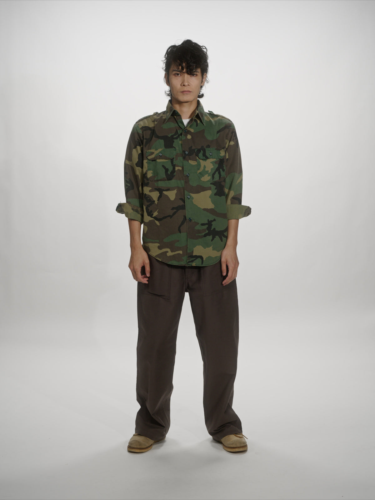 ＜GHI#26552＞ Back Satin Fatigue Pants 'BAGGY'