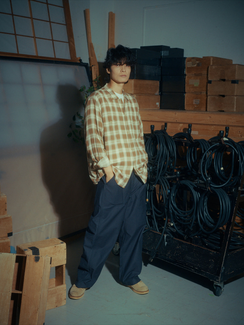 ＜GHI#26552＞ Back Satin Fatigue Pants 'BAGGY'
