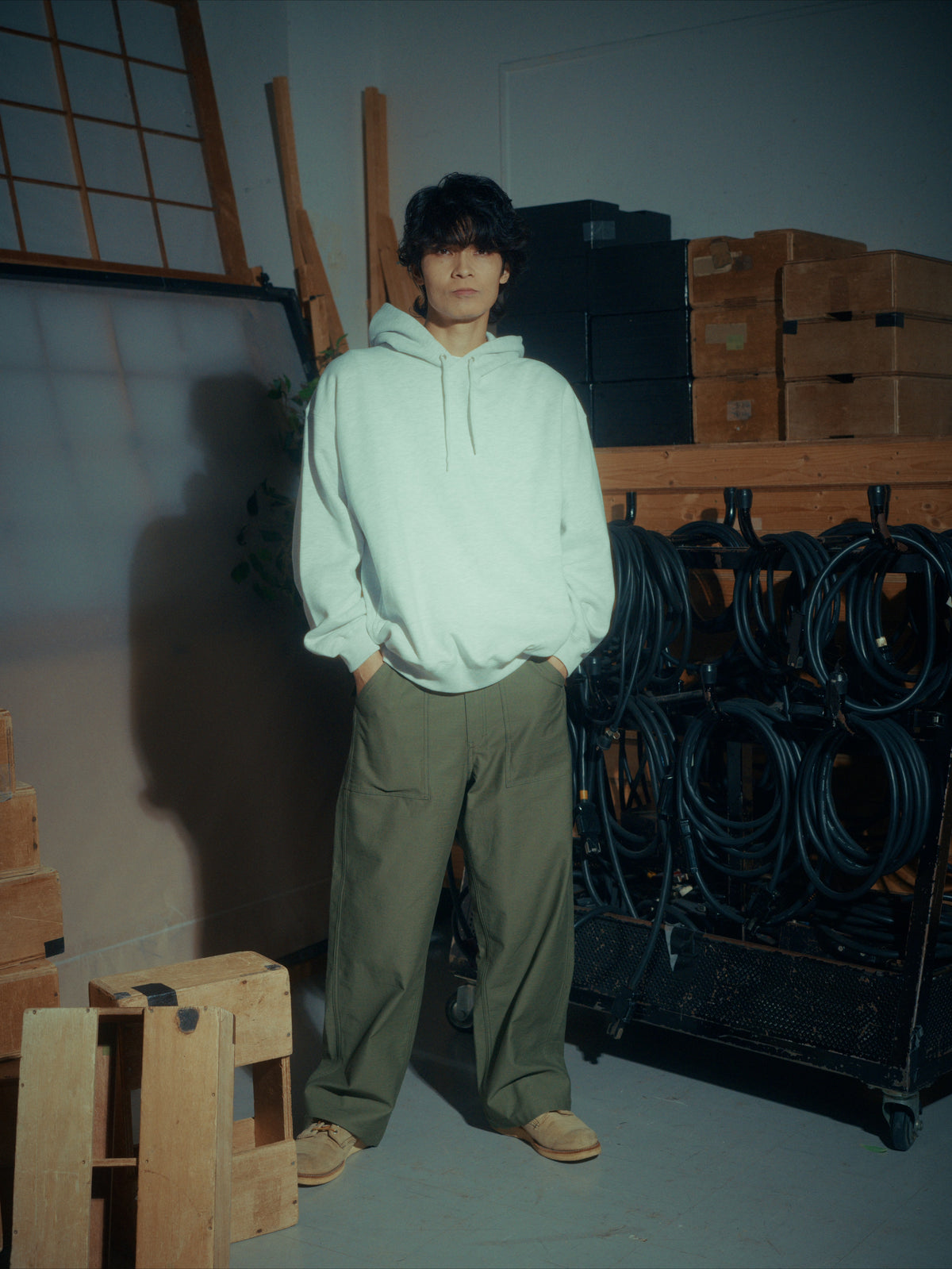 【GUNG HO】＜GHI#26552＞ Back Satin Fatigue Pants 'BAGGY'