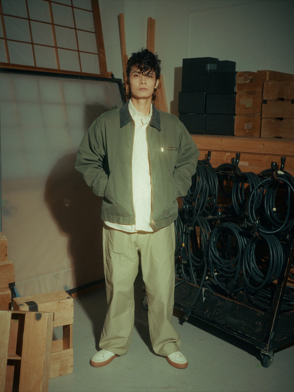 ＜GHI#26552＞ Back Satin Fatigue Pants 'BAGGY'