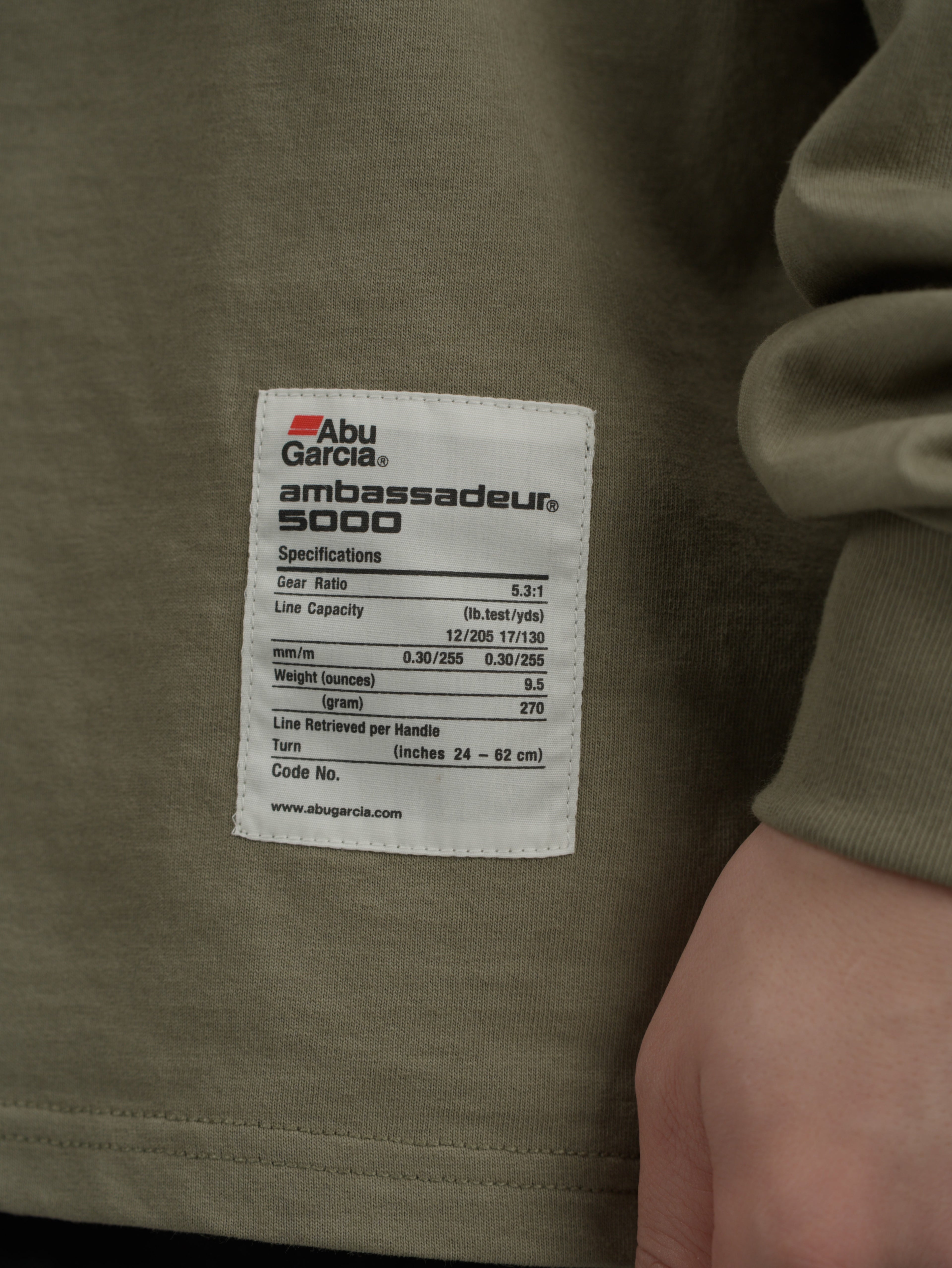 ＜AGC#26719＞7.5oz O.E. Cotton 'Abu Garcia' Logo T