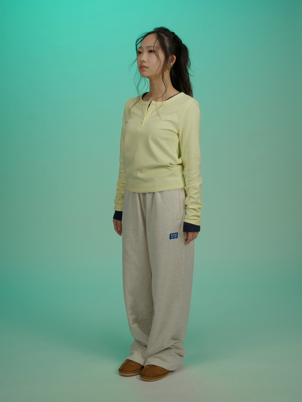 ＜BCW#26053＞Baby Rib L/S Henley Neck Shirt