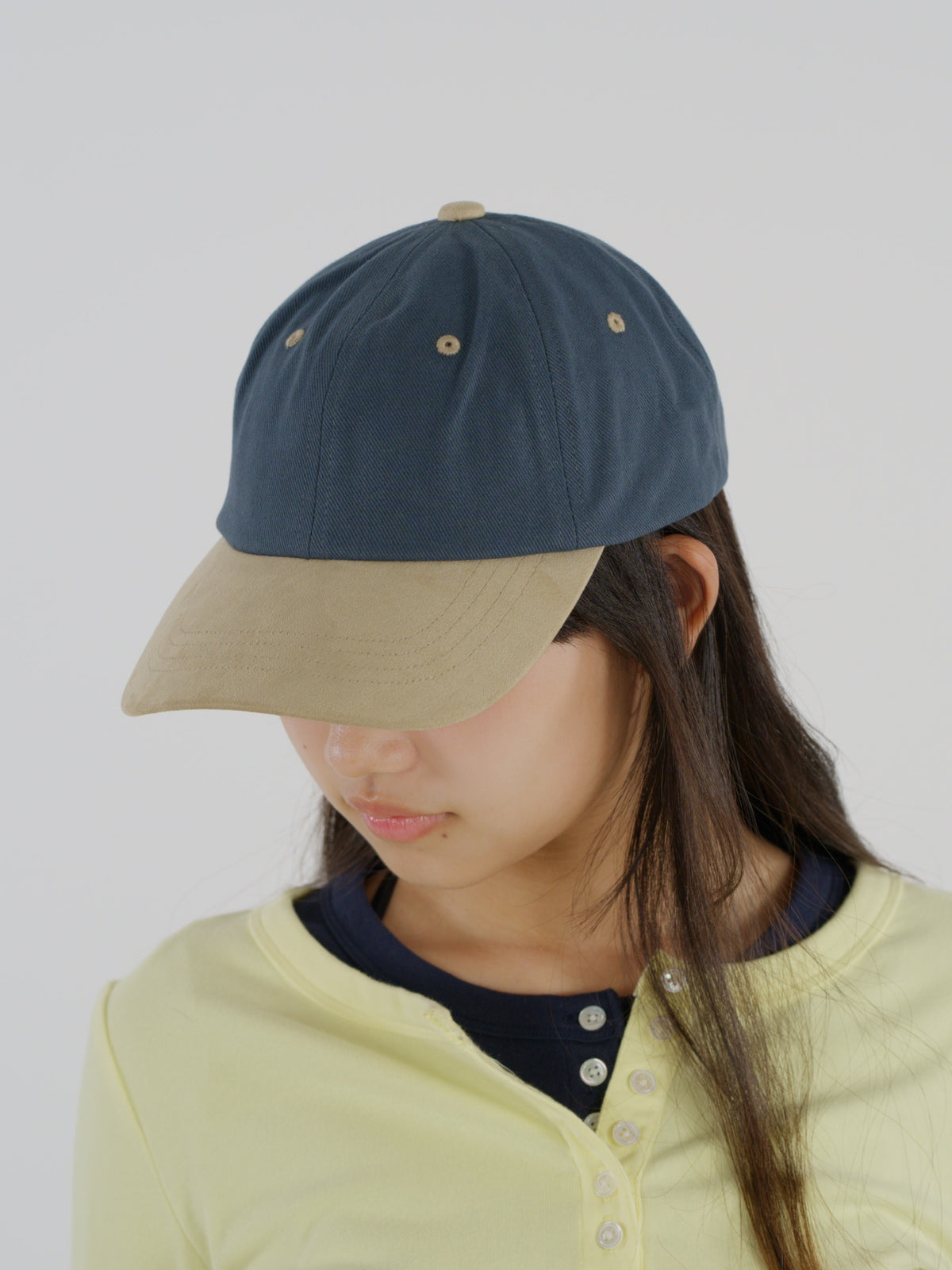 ＜BC#26056＞6Panel Baseball Cap -Faux Suede Brim-