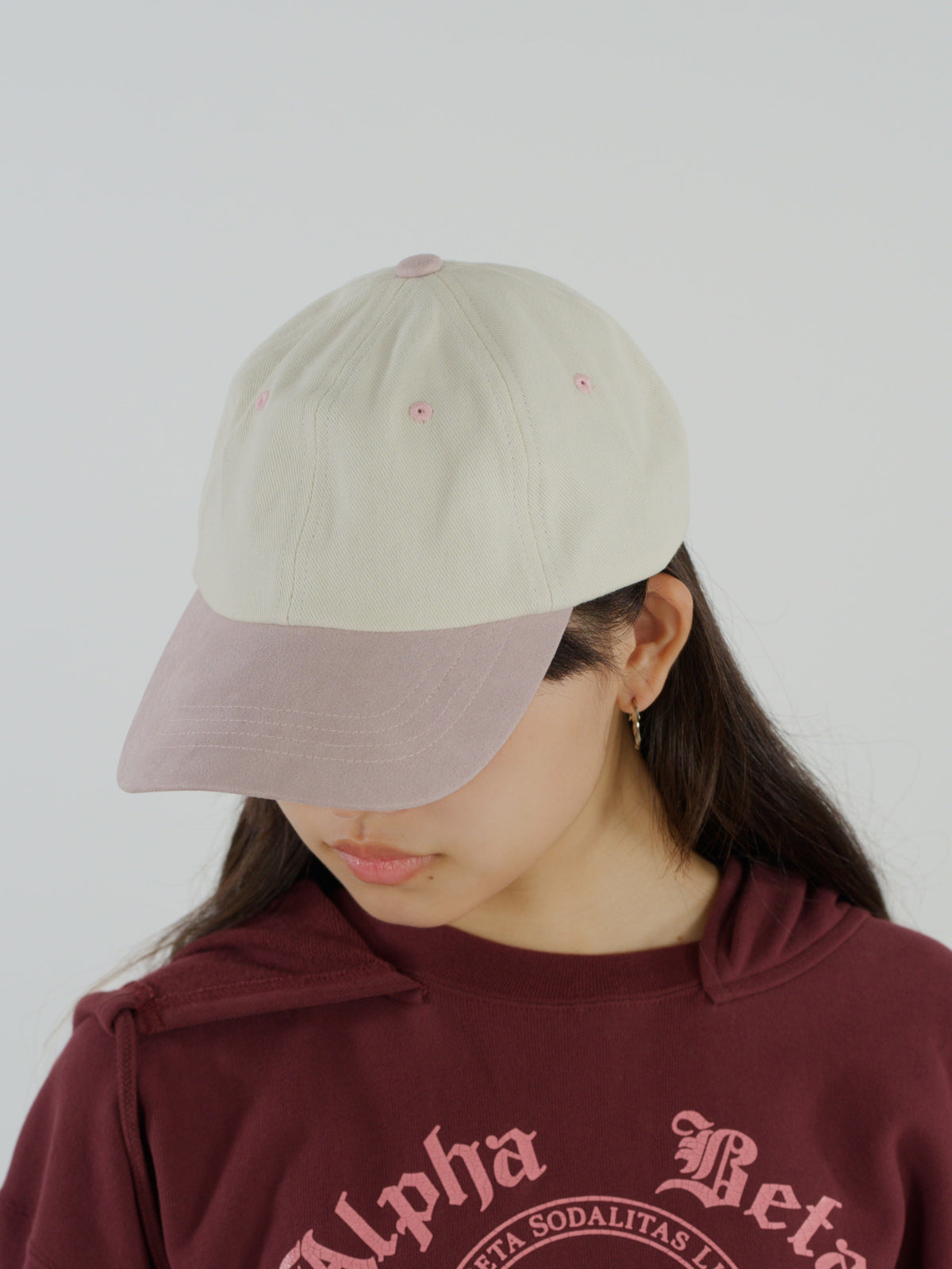 ＜BC#26056＞6Panel Baseball Cap -Faux Suede Brim-