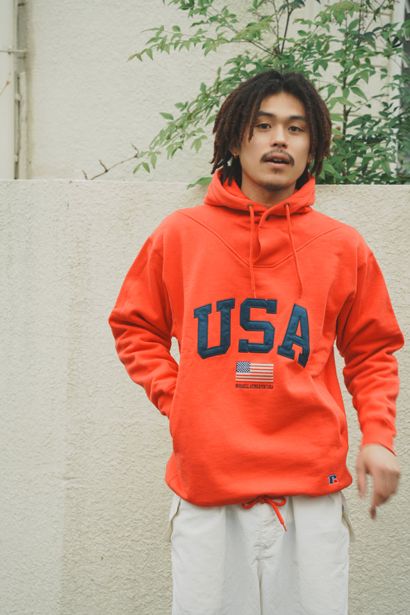 Pro Cotton Sweat PullOver Button Up Hoodie〈RC-18527〉-RUSSELL ATHLETIC-