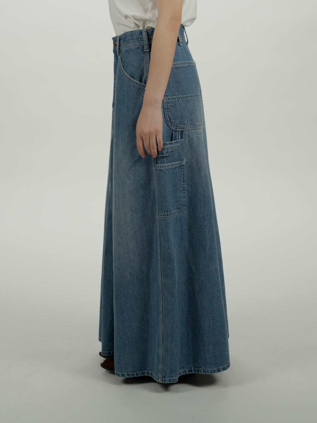＜GHI#26558W＞11.5oz Cotton Denim Painter Skirt 'CARPENTER'