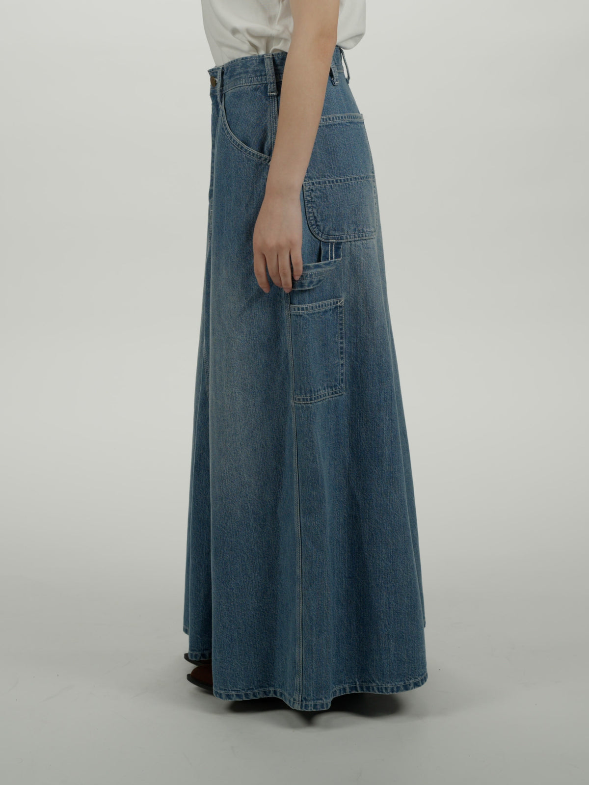 ＜GHI#26558W＞11.5oz Cotton Denim Painter Skirt 'CARPENTER'