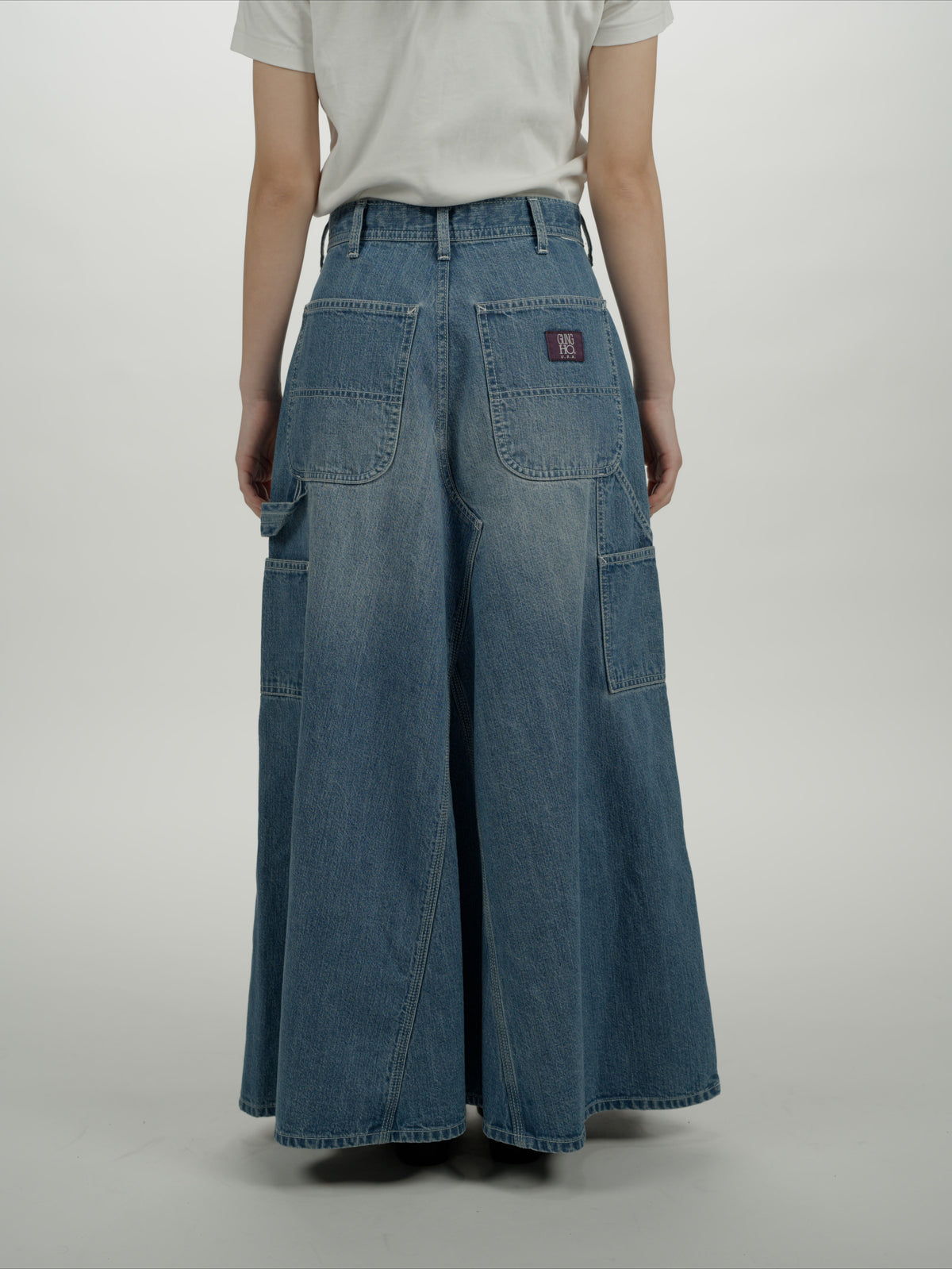 ＜GHI#26558W＞11.5oz Cotton Denim Painter Skirt 'CARPENTER'