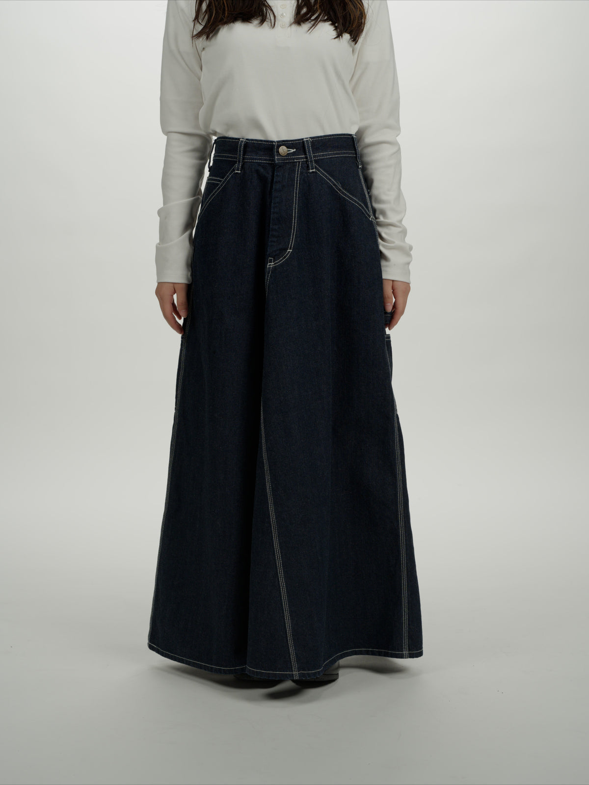 ＜GHI#26558W＞11.5oz Cotton Denim Painter Skirt 'CARPENTER'