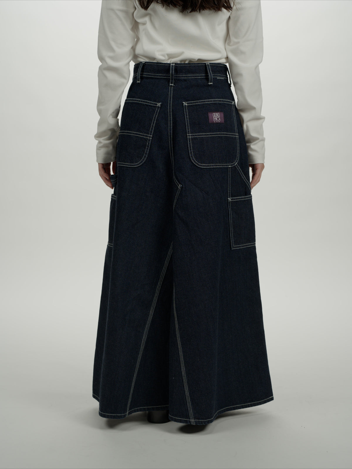 ＜GHI#26558W＞11.5oz Cotton Denim Painter Skirt 'CARPENTER'