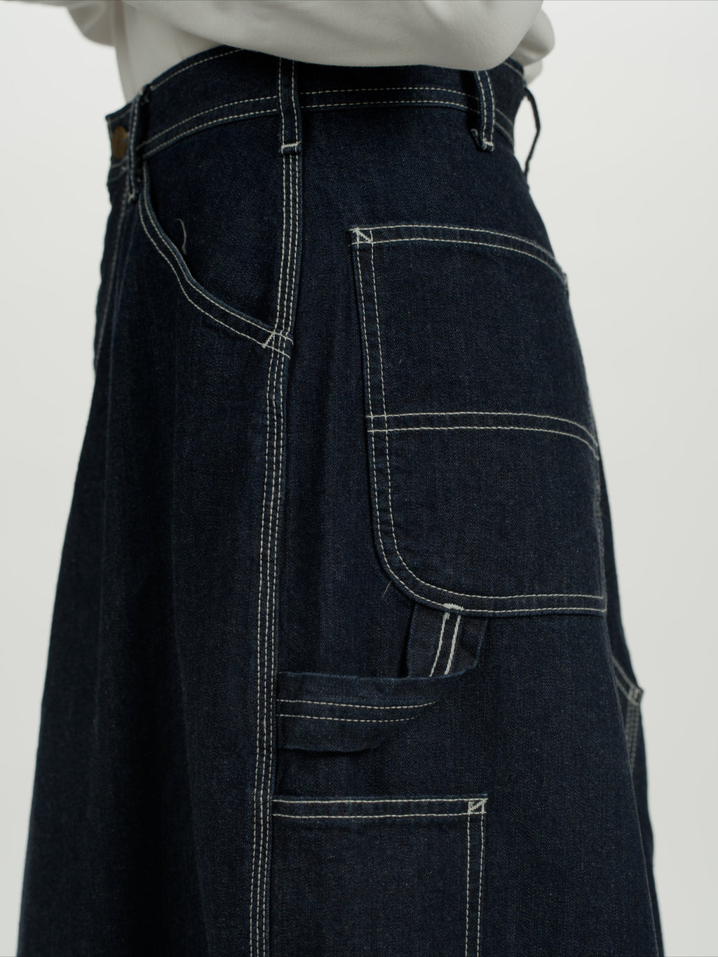 ＜GHI#26558W＞11.5oz Cotton Denim Painter Skirt 'CARPENTER'