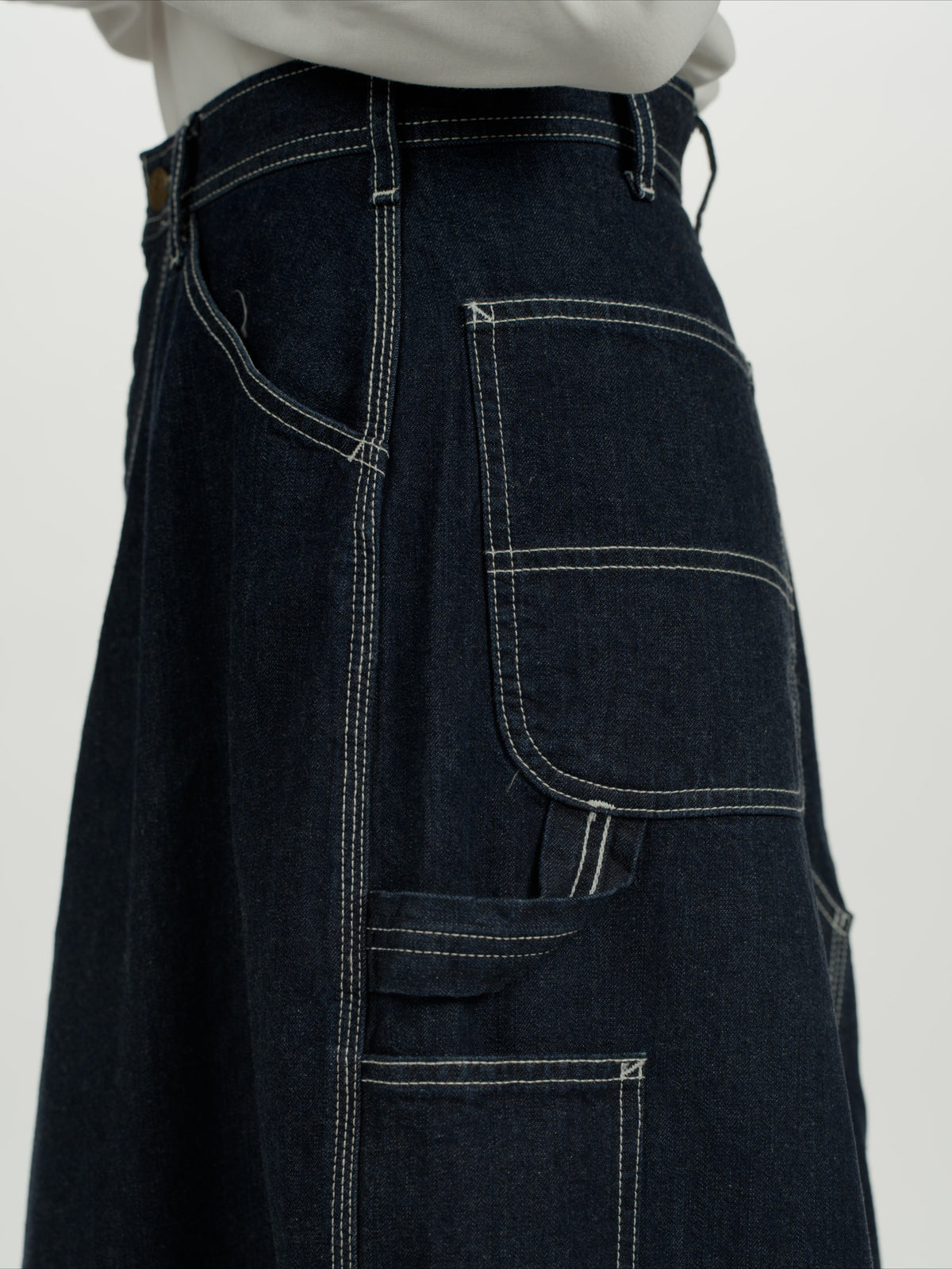 ＜GHI#26558W＞11.5oz Cotton Denim Painter Skirt 'CARPENTER'