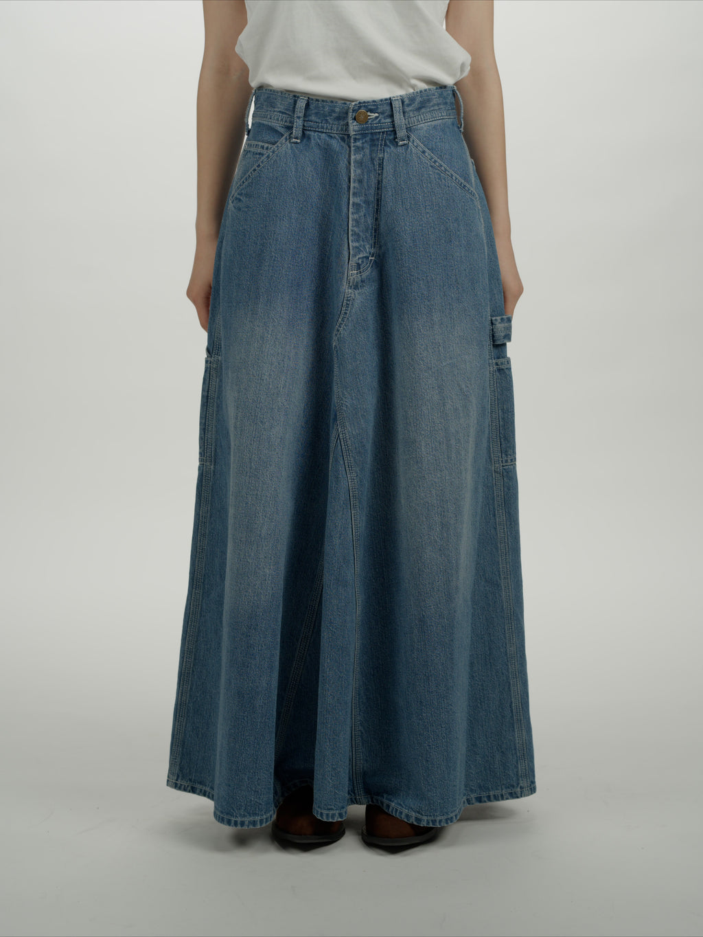 ＜GHI#26558W＞11.5oz Cotton Denim Painter Skirt 'CARPENTER'