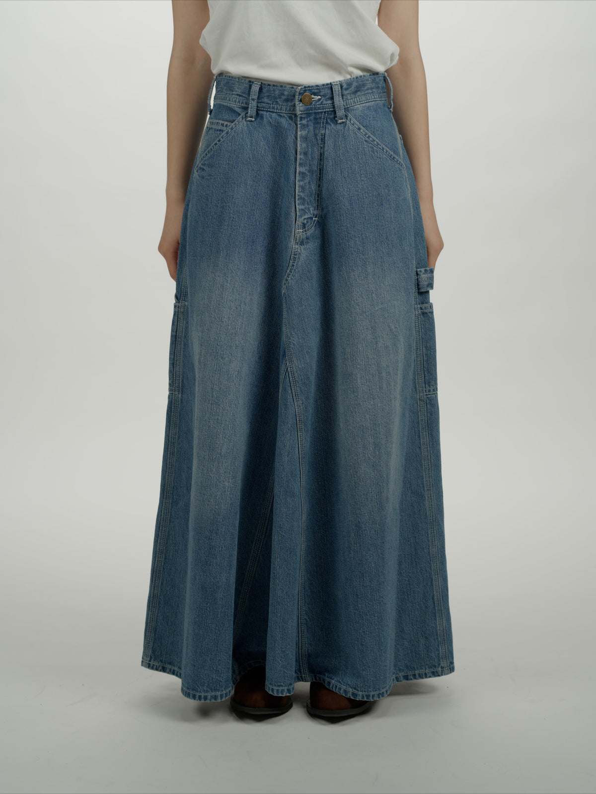 ＜GHI#26558W＞11.5oz Cotton Denim Painter Skirt 'CARPENTER'