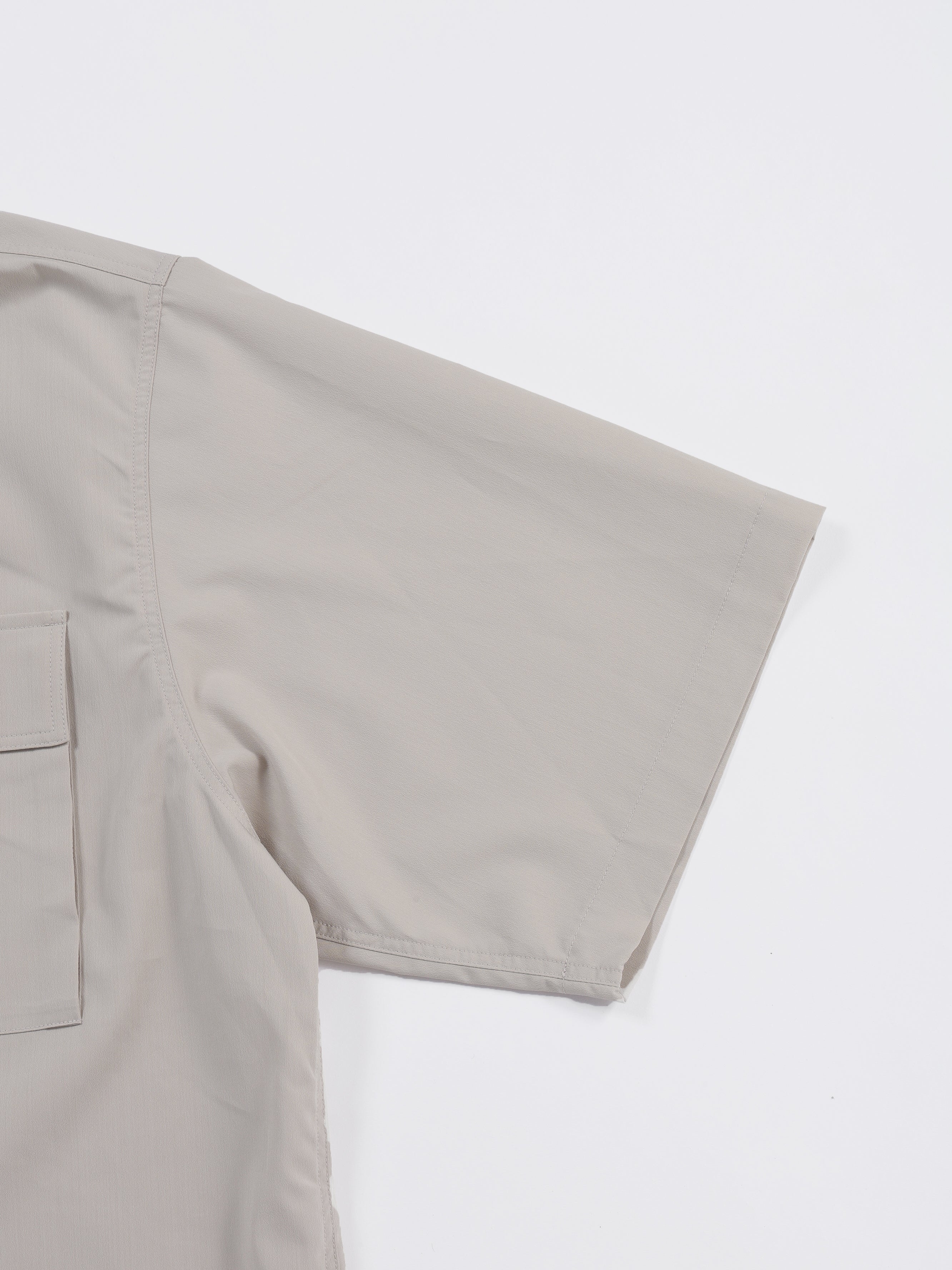 ＜GRJ#26034＞Synthetic Crepe Taffeta Button up S/S Leisure Shirt