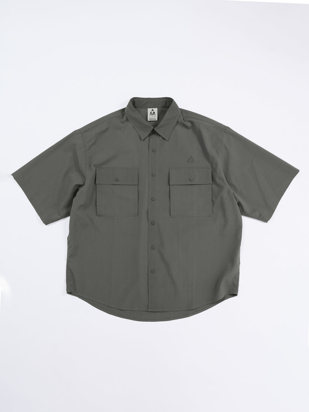 ＜GRJ#26034＞Synthetic Crepe Taffeta Button up S/S Leisure Shirt
