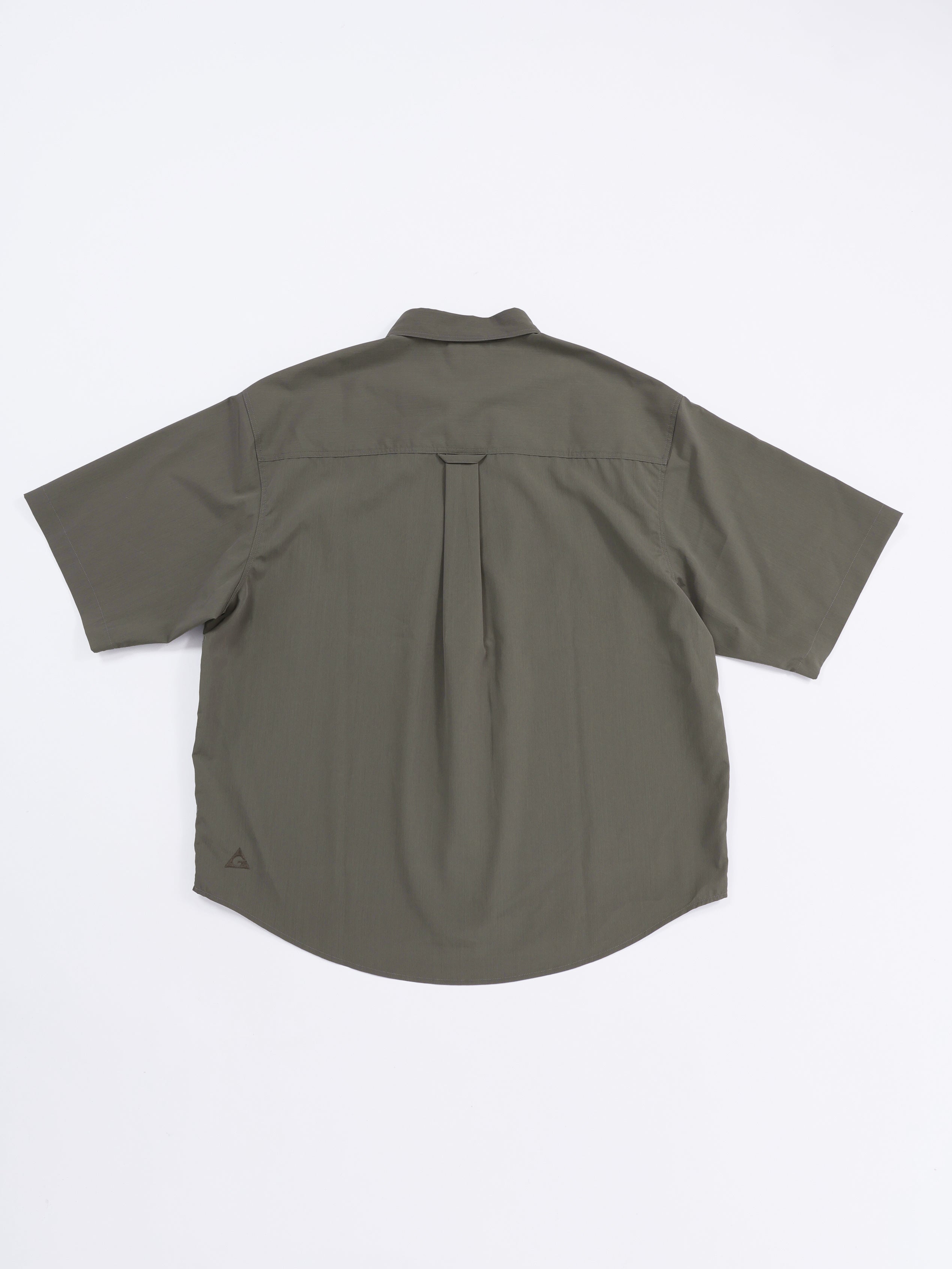 ＜GRJ#26034＞Synthetic Crepe Taffeta Button up S/S Leisure Shirt