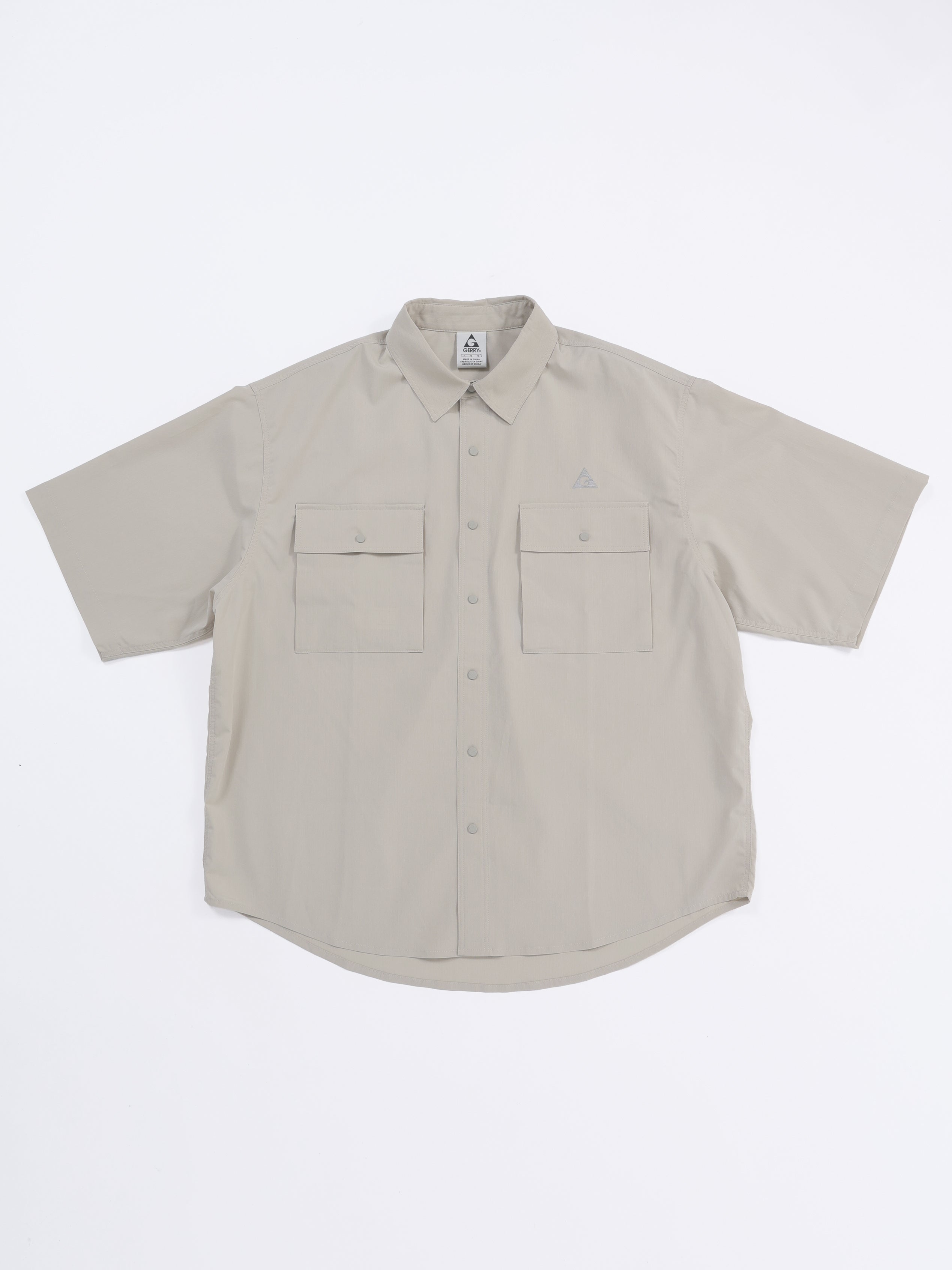 ＜GRJ#26034＞Synthetic Crepe Taffeta Button up S/S Leisure Shirt