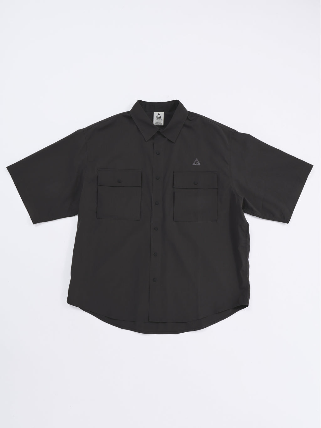 ＜GRJ#26034＞Synthetic Crepe Taffeta Button up S/S Leisure Shirt