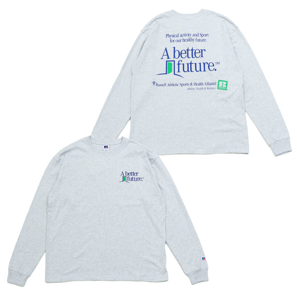 - online Limited --STANDARD ESSENTIALS-   A better Future”  LOGO PRINT LONG SLEEVE T＜RC-24251EC＞RUSSELL ATHLETIC